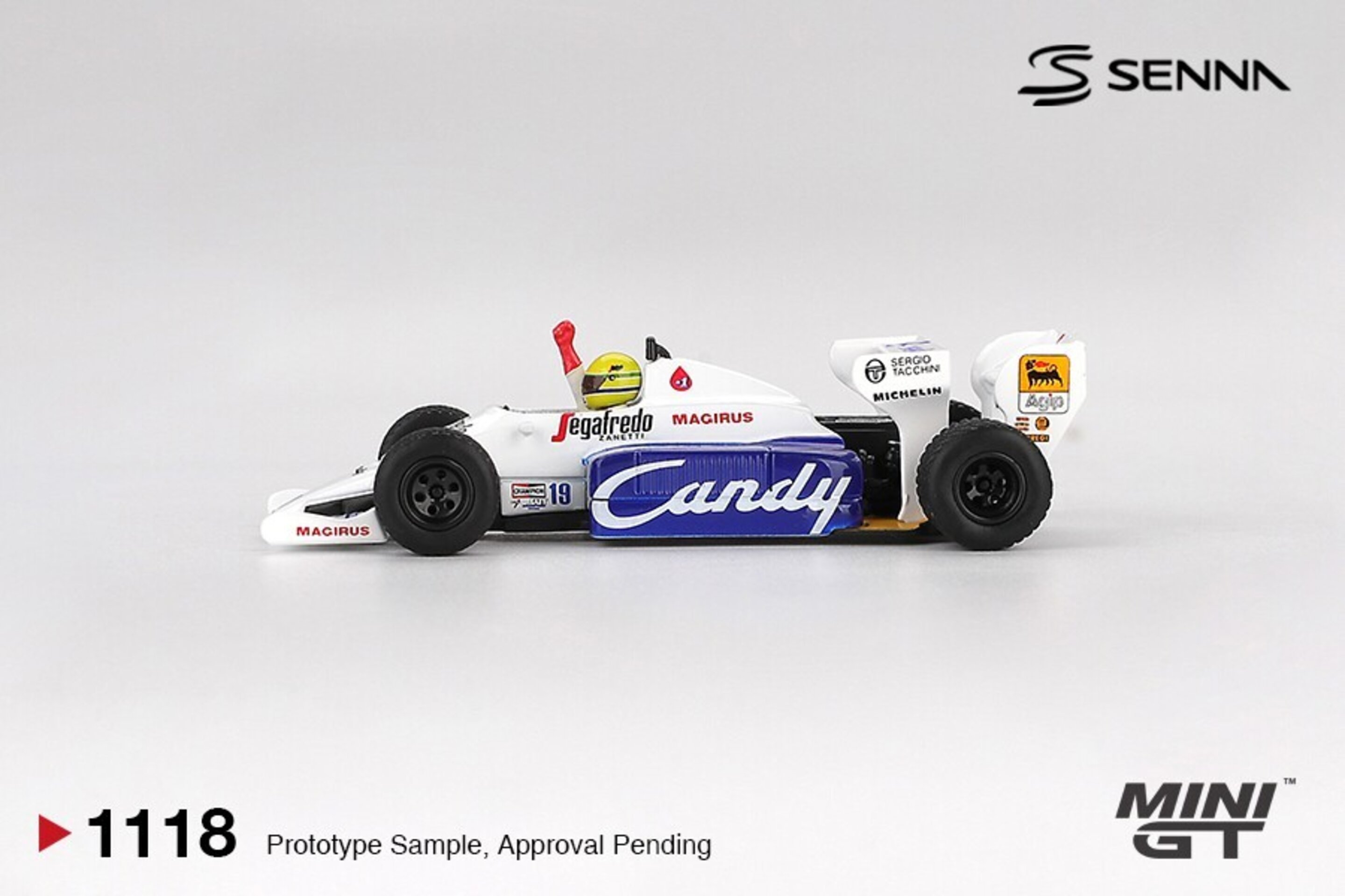 (PRE VENTA) Mini GT 1:64 Toleman TG184 Ayrton Senna – Monaco GP 2nd Place 1994 - 4