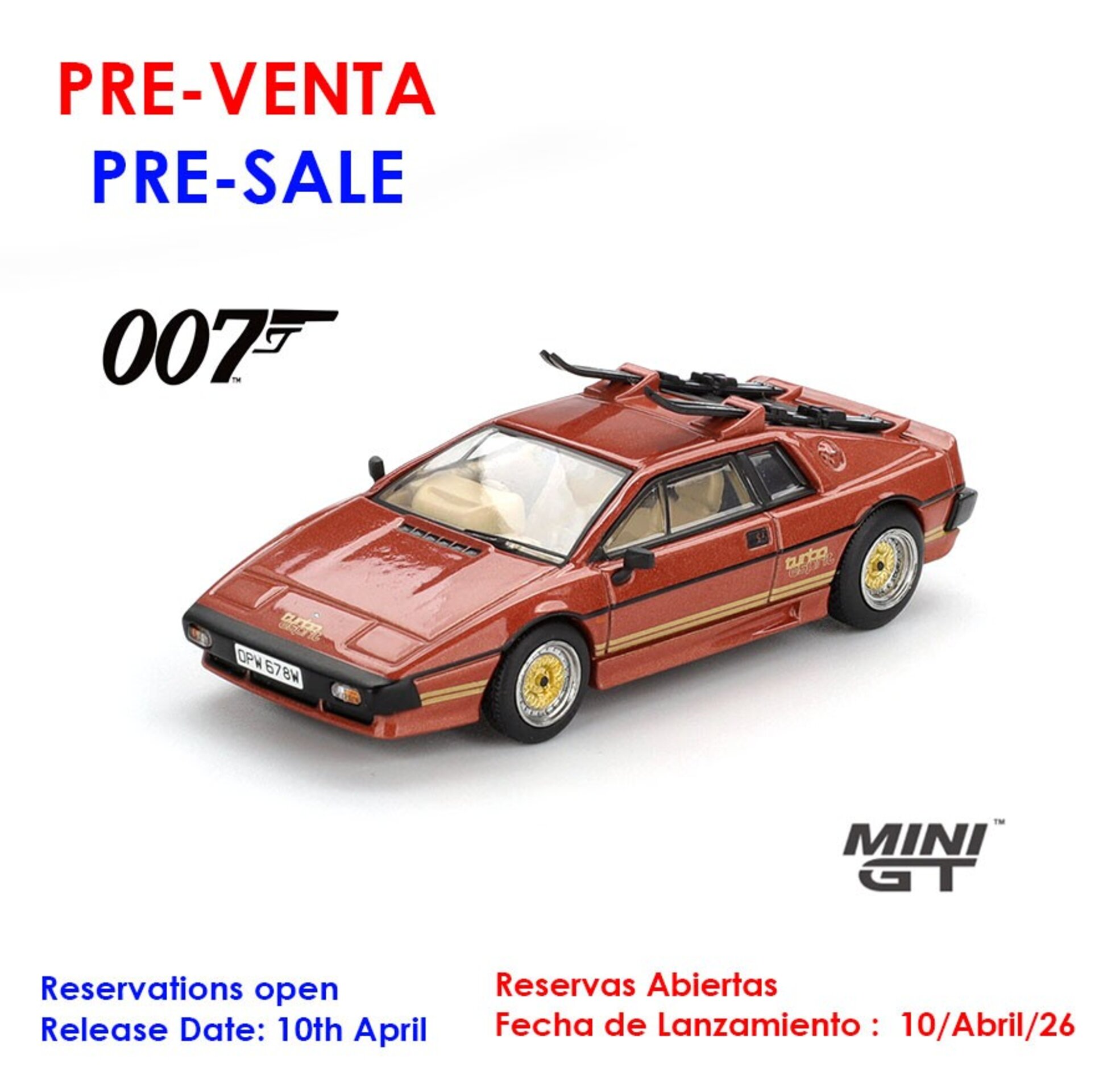 (PRE VENTA) 1:64 LOTUS ESPRIT TURBO FOR YOUREYES ONLY ENGLISH 1981 Mini GT - 1