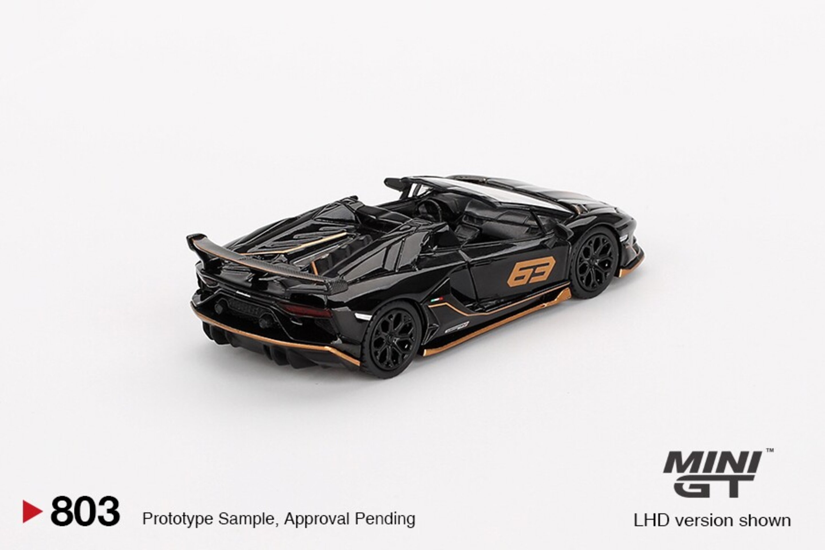 Lamborghini Aventador SVJ 63 Roadster Nero Aldebaran MiniGT 1/64 - 2