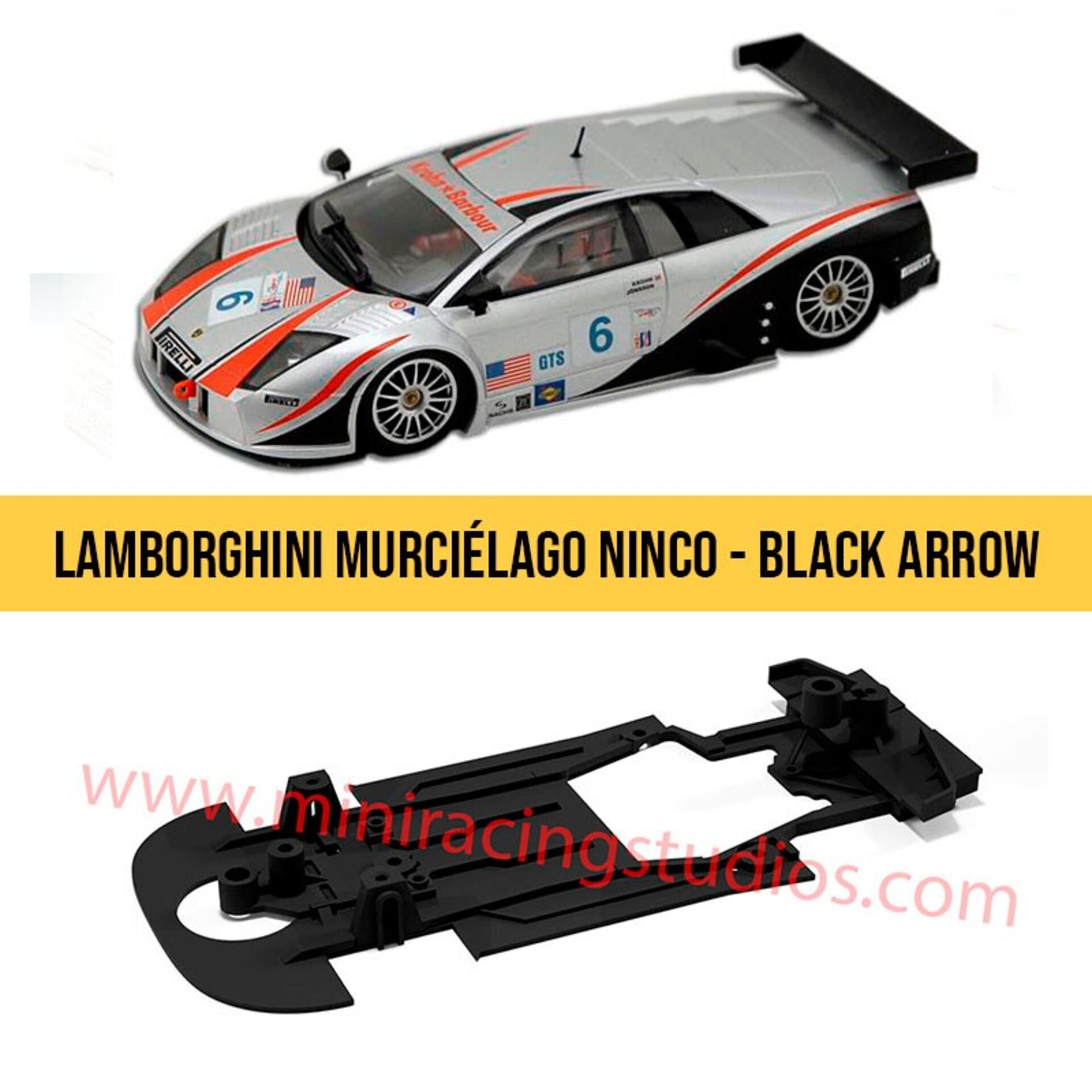 Chasis 3D Lamborghini Murciélago de NINCO compatible con Slot.it o Black Arrow - 4