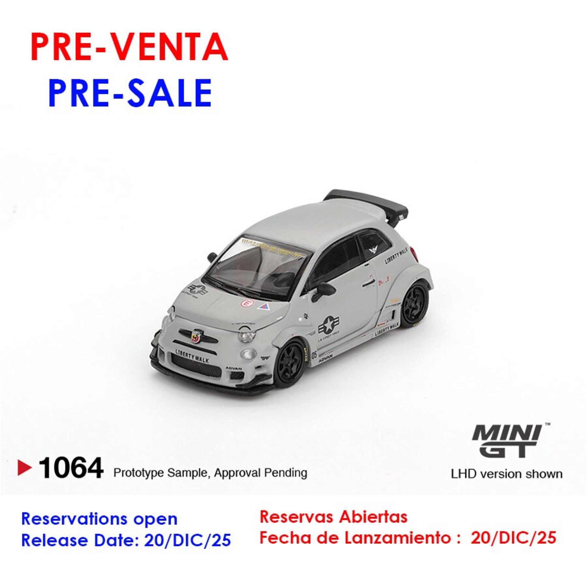 (PRE VENTA) Mini GT 1:64 Fiat Abarth 595 LB-Works x Abas Works Fighters 2024 - 1