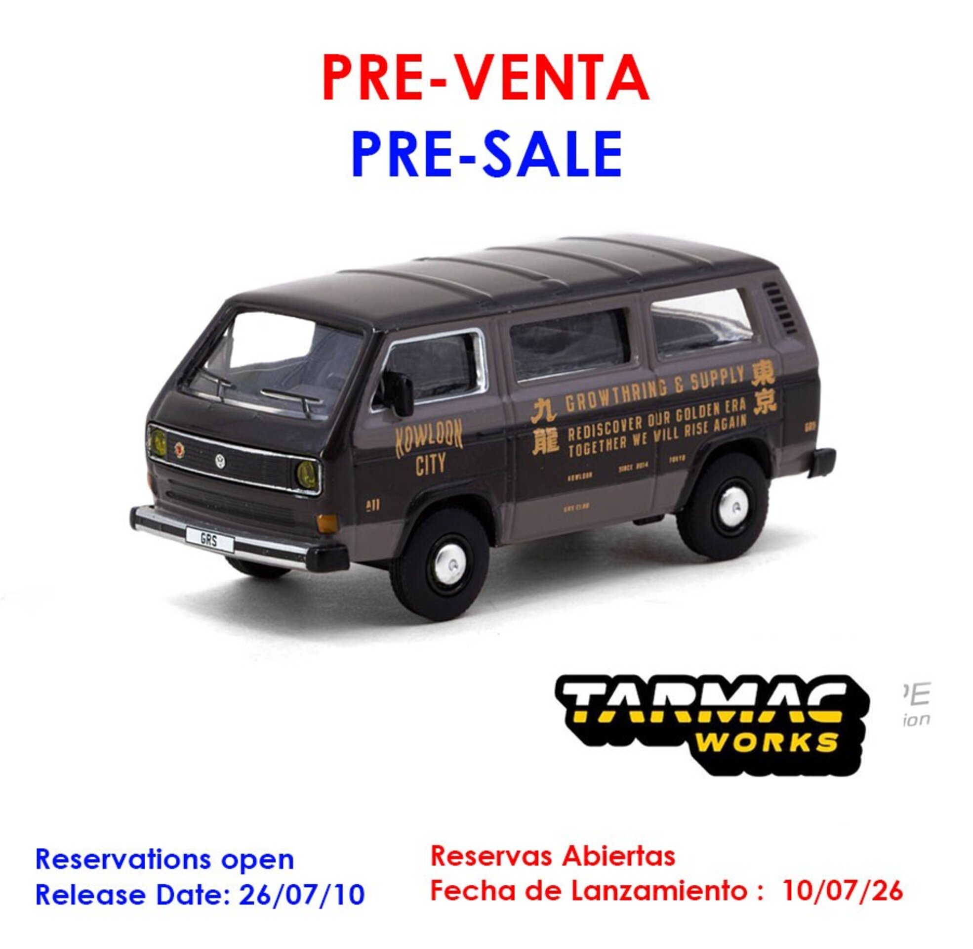 (PRE VENTA) 1:64 VOLKSWAGEN T3 TRANSPORTER GRS X TARMAC WORKS - 1