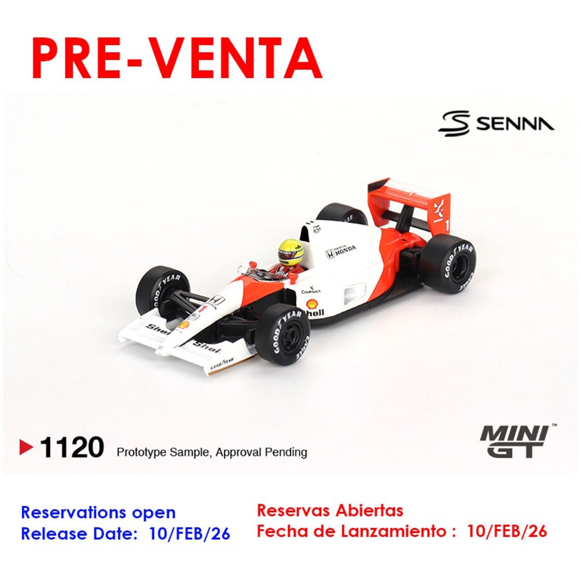 (PRE VENTA) Mini GT 1:64 McLaren MP4/6 Ayrton Senna – Japanese GP 2nd Place 1991 - 1