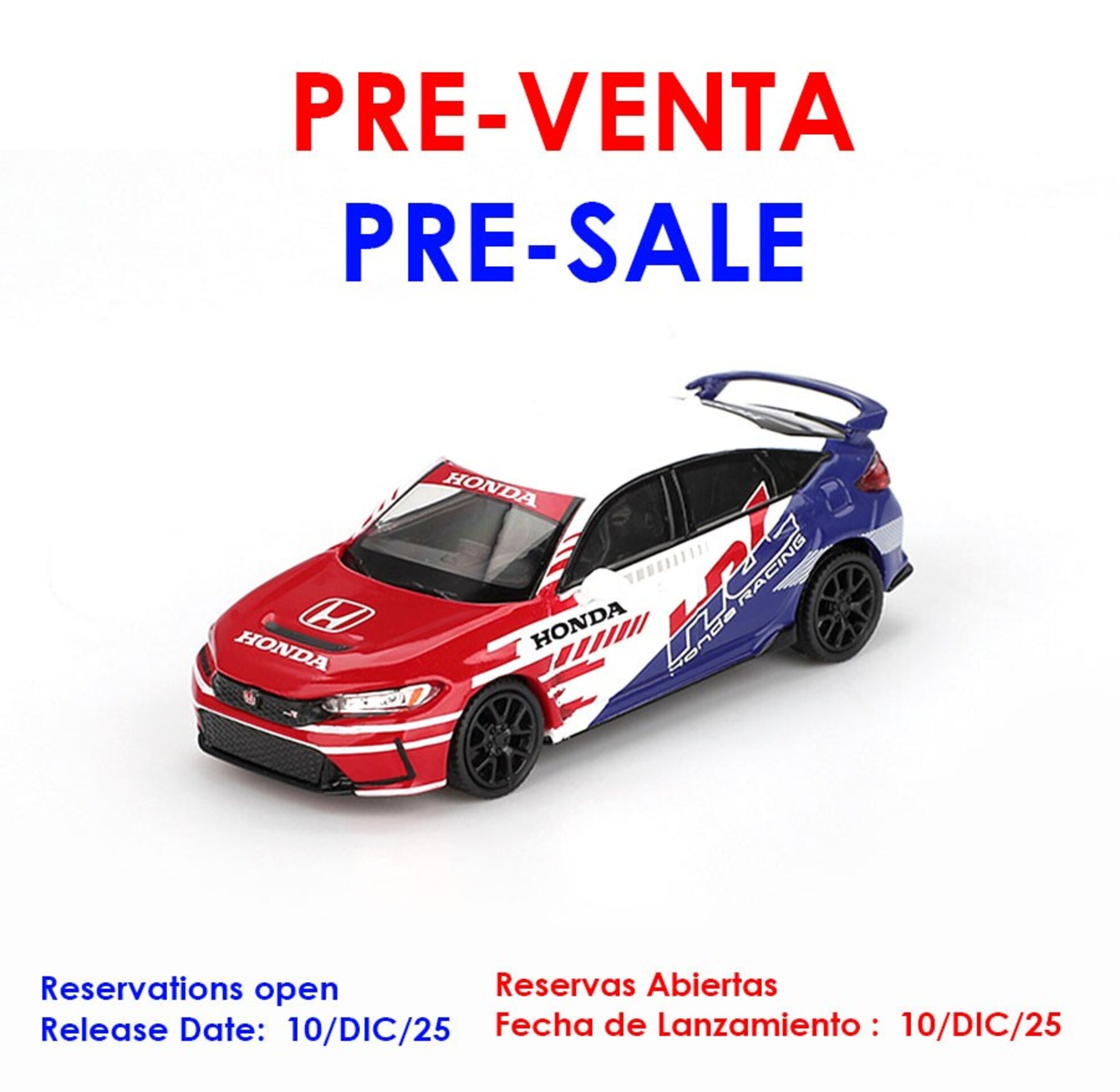 (PRE VENTA) HONDA CIVIC TYPE R PACE CAR HRC 2024 – Mini GT 1:64 - 1