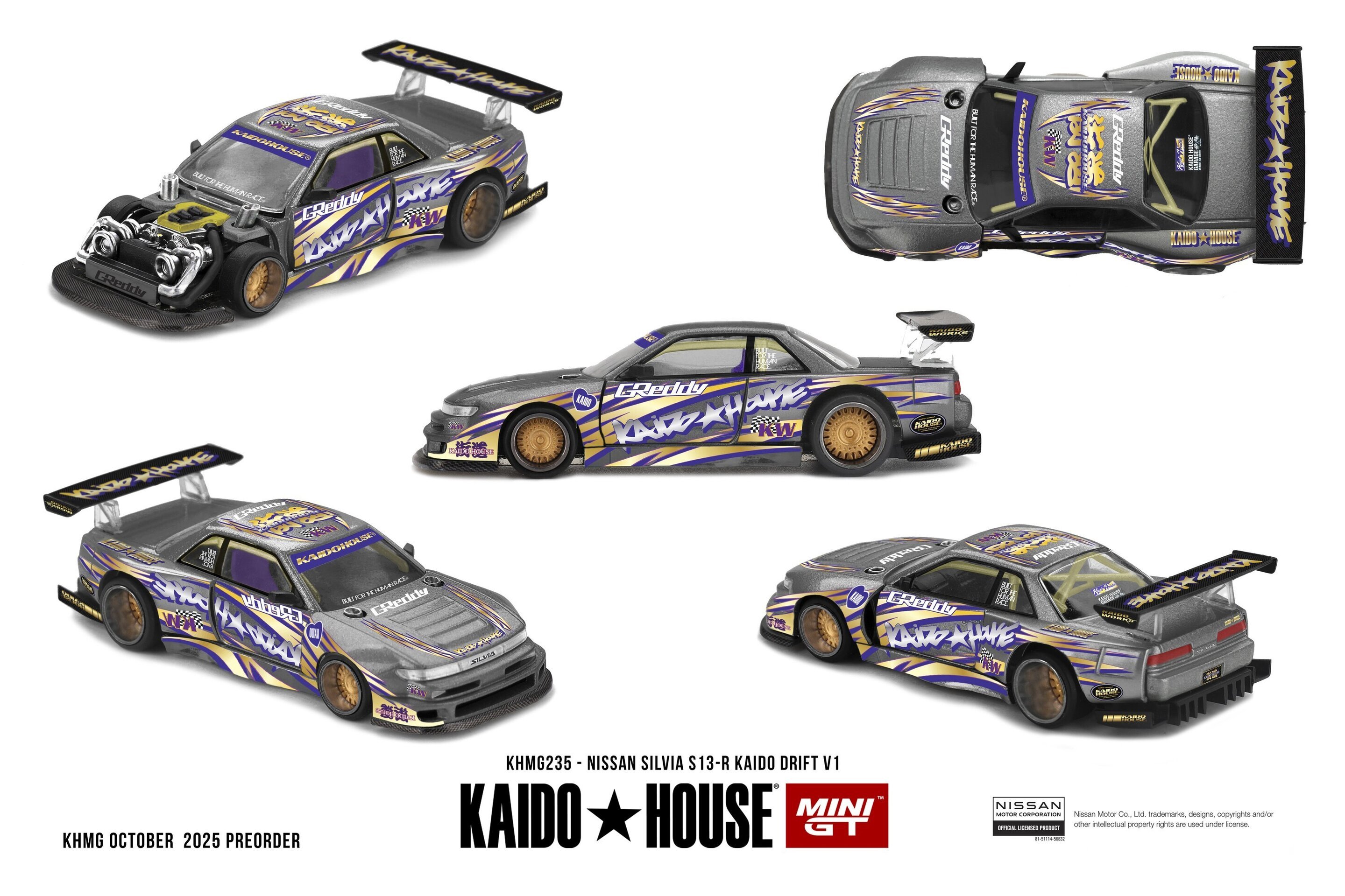 (PRE VENTA) 1:64 Nissan Silvia S13-R Kaido Drift V1 – Kaido House × Mini GT - 2