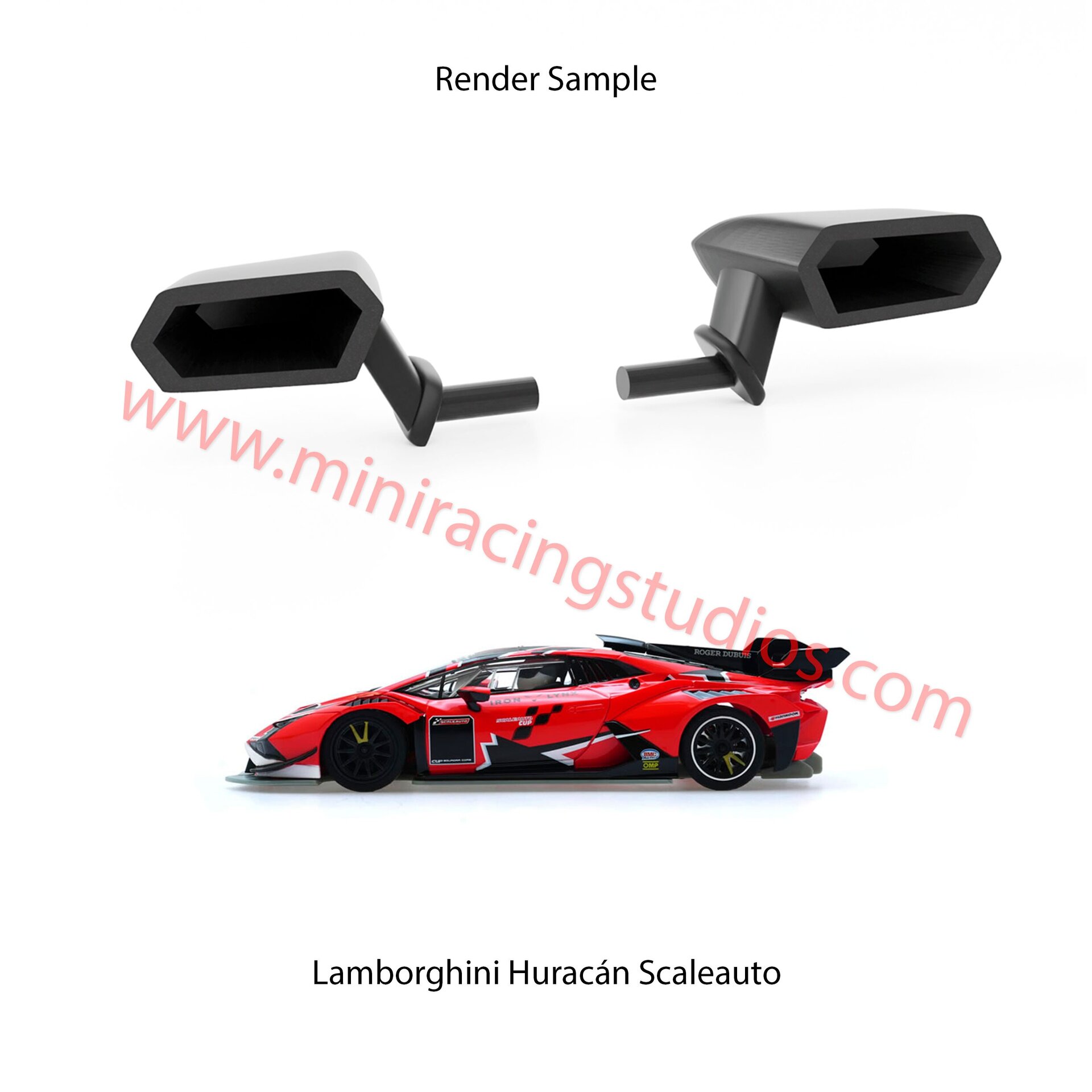 Retrovisores 3D para el Lamborghini Huracán de Scaleauto – MiniRacingStudios - 1