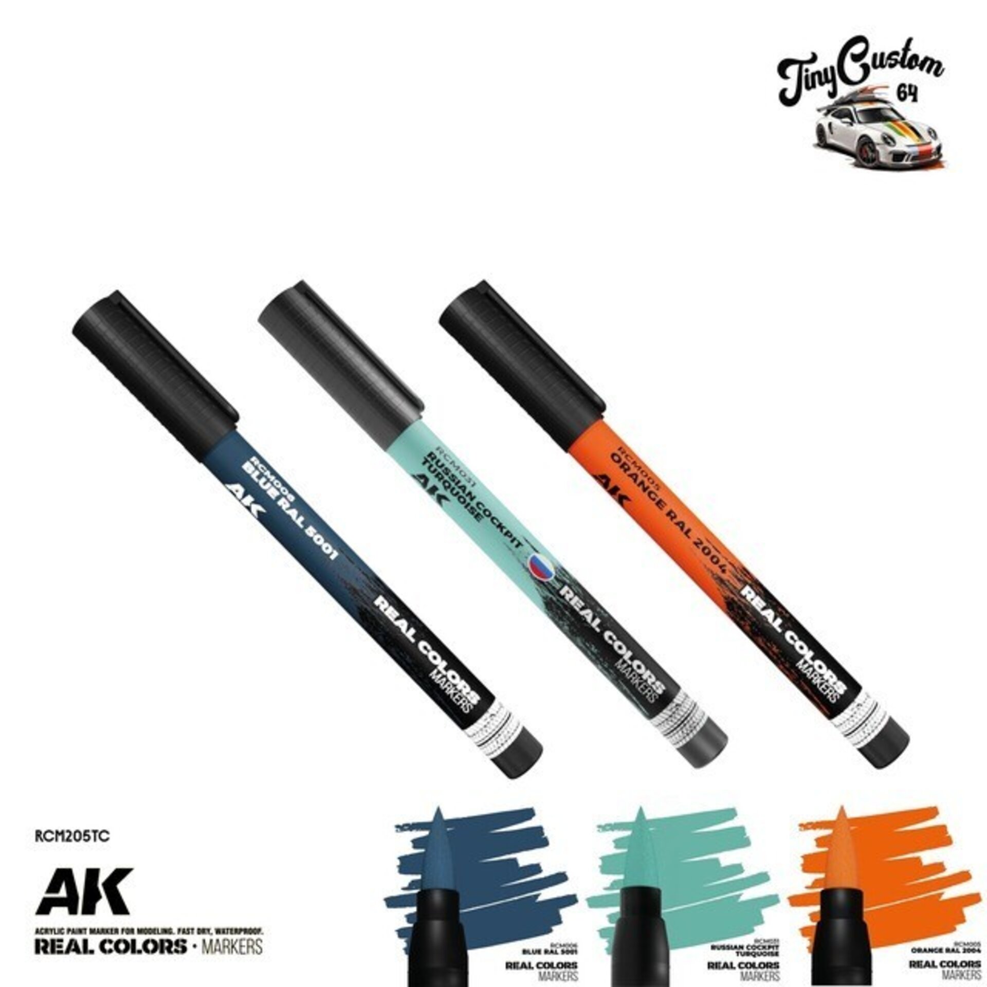Rc Markers Set TinyCustom64 Russian cockpit Turquoise / Orange / Blue RCM205TC - 2