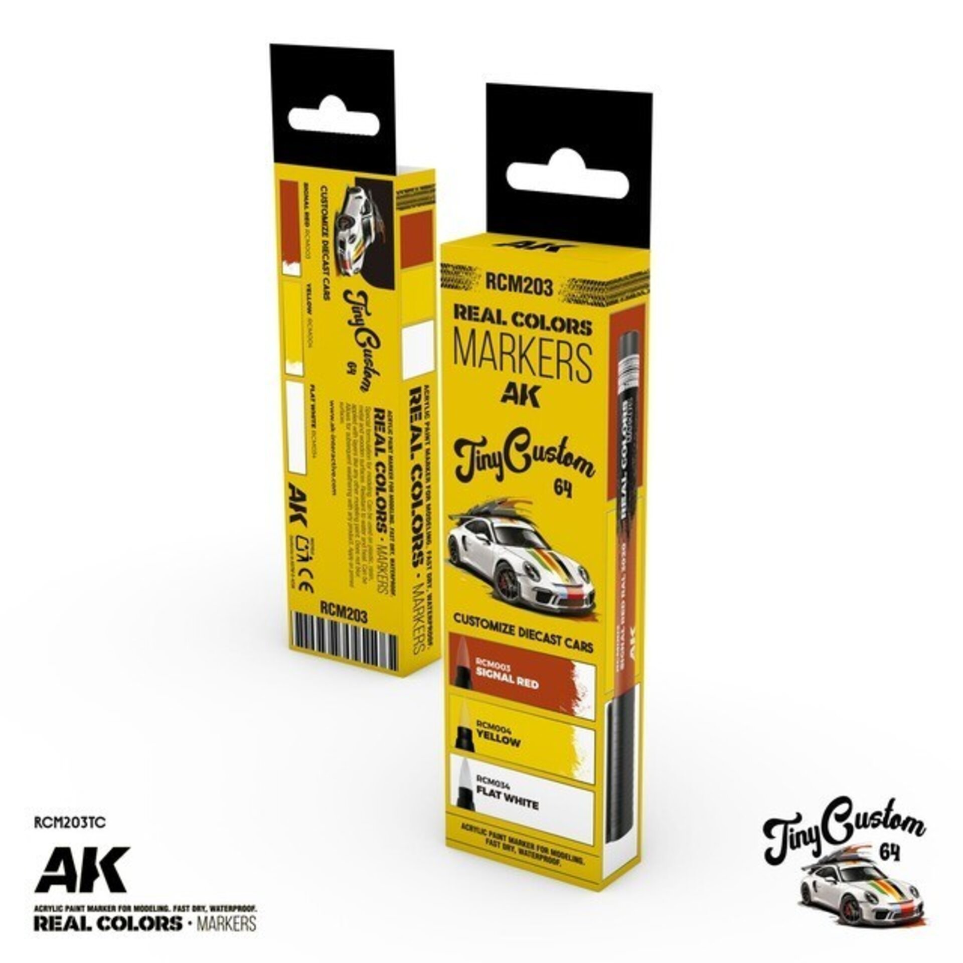 RC Markers Set TinyCustom64 Signal Red / Yellow / Flat White RCM202TC - 1