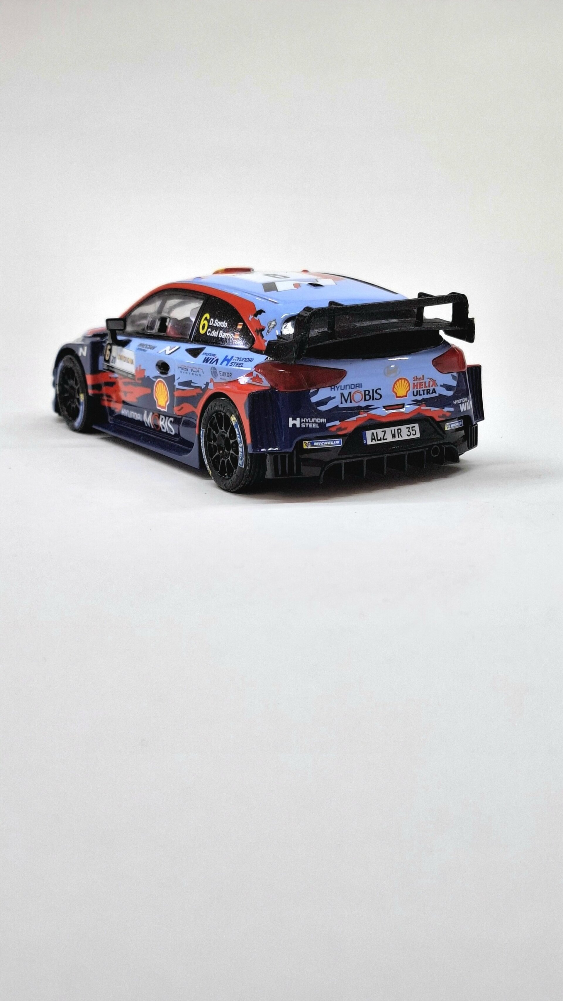Alerón 3D para el Hyundai i20 WRC  SCX / SCALEXTRIC - Flexible o Plástico - 2
