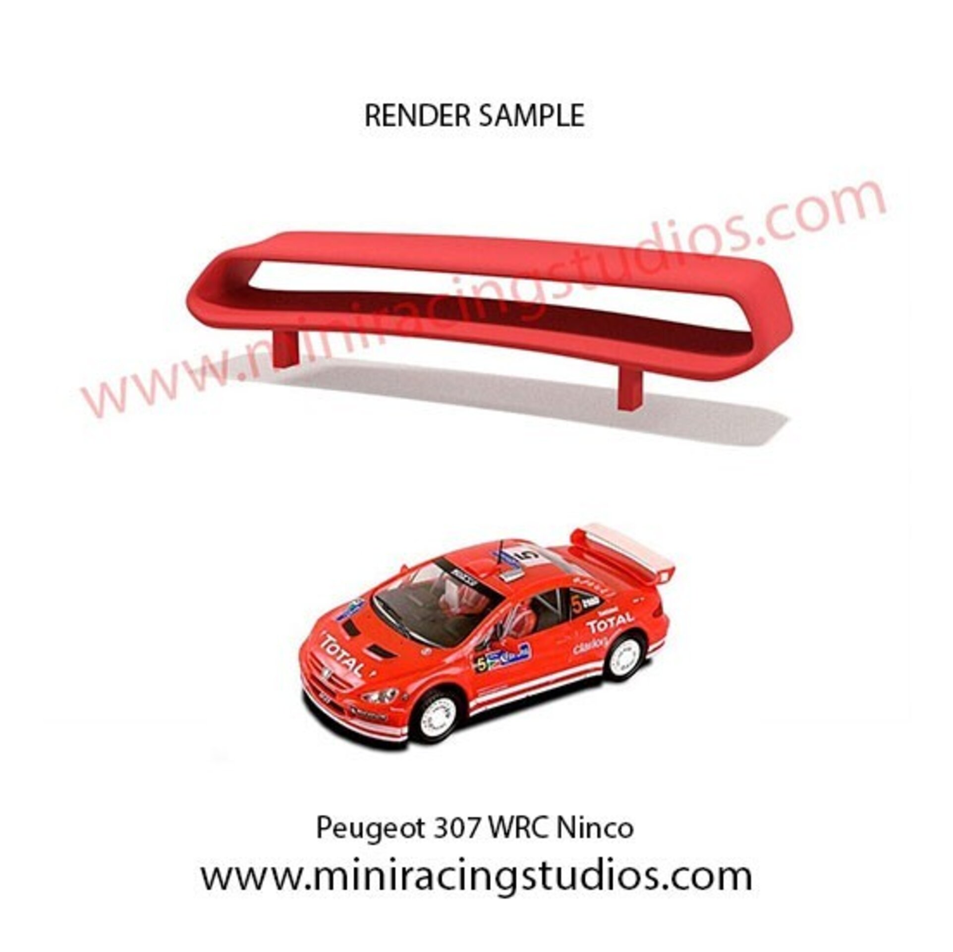 Alerón 3D Peugeot 307 WRC de NINCO - Flexible o Plástico - 1