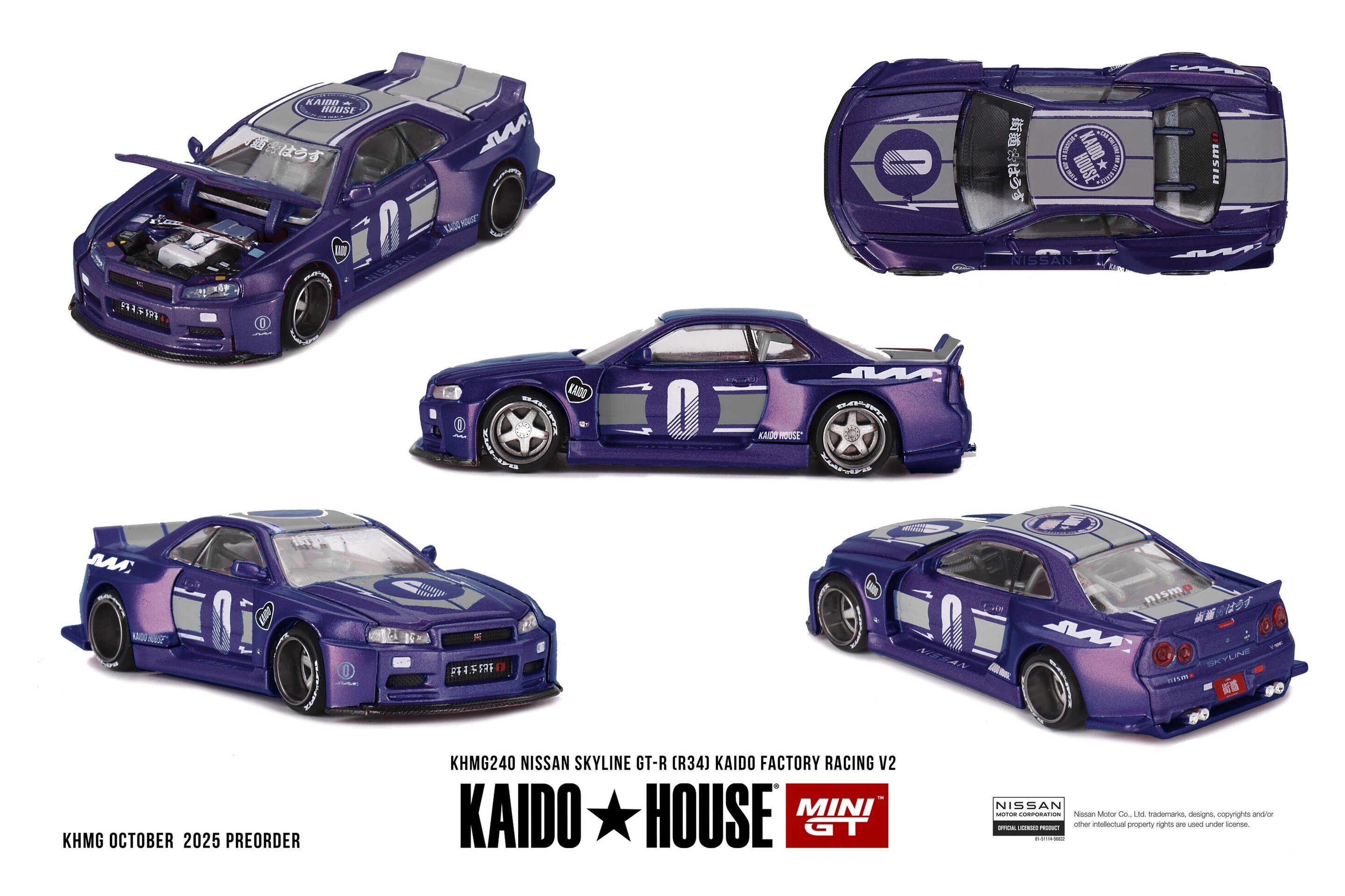 (PRE VENTA) 1:64 Nissan Skyline GT-R (R34) KAIDO RACING  – Kaido House × Mini GT - 2