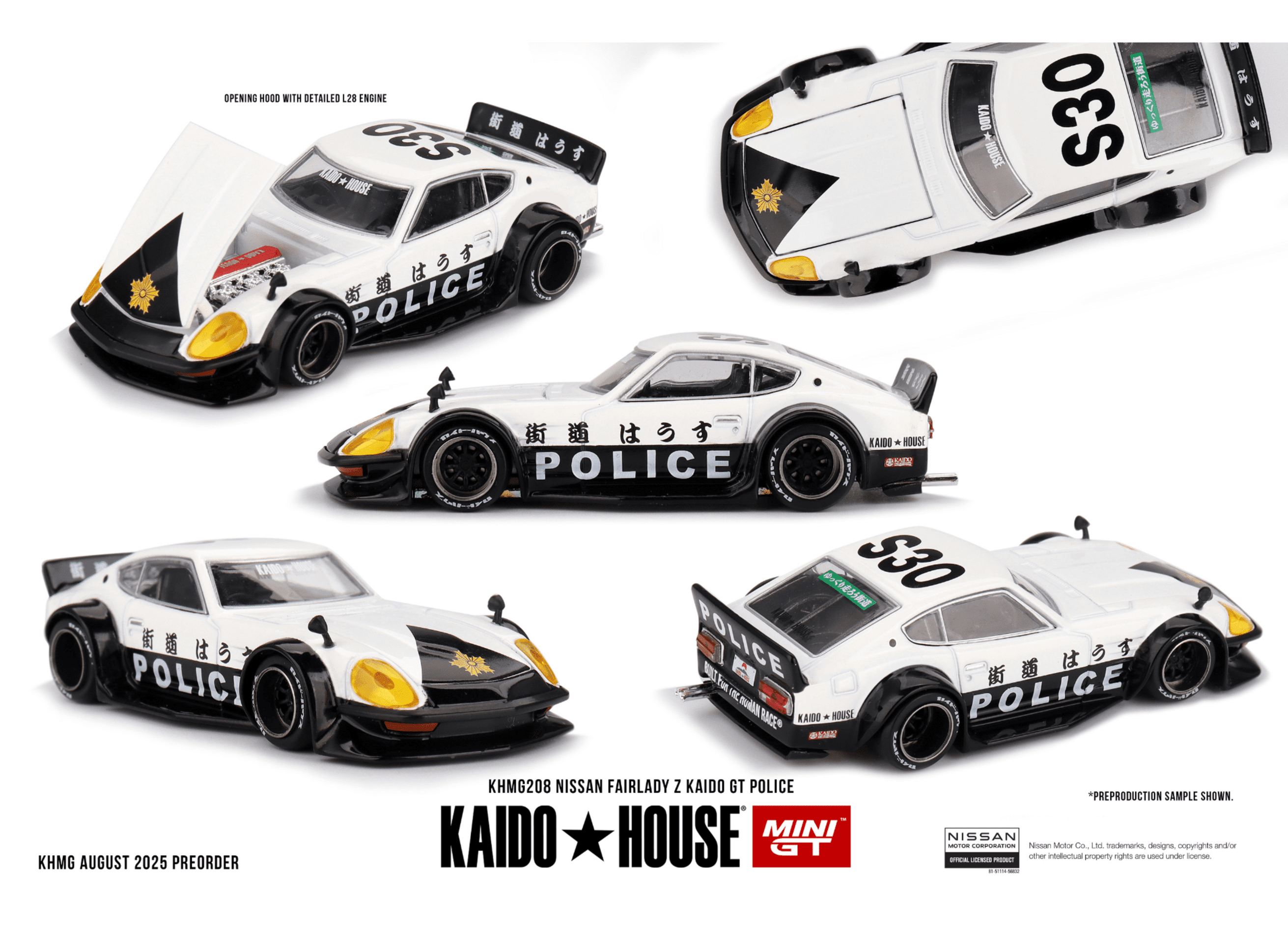 Mini GT 1:64 Nissan Fairlady Z Kaido GT Police 1978 – Kaido House ( PRE VENTA ) - 2