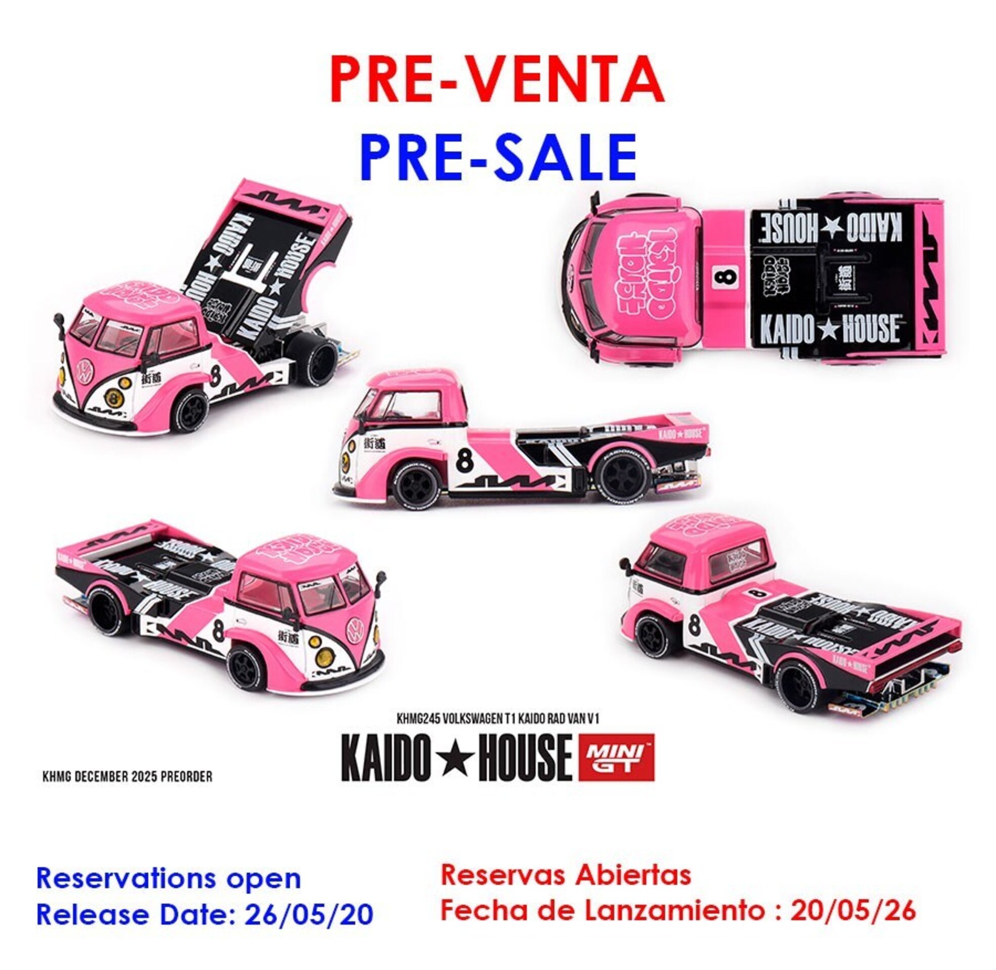 (PRE VENTA)1:64 VOLKSWAGEN T1 KAIDO RAD VAN V1 19729   – Kaido House × Mini GT - 1