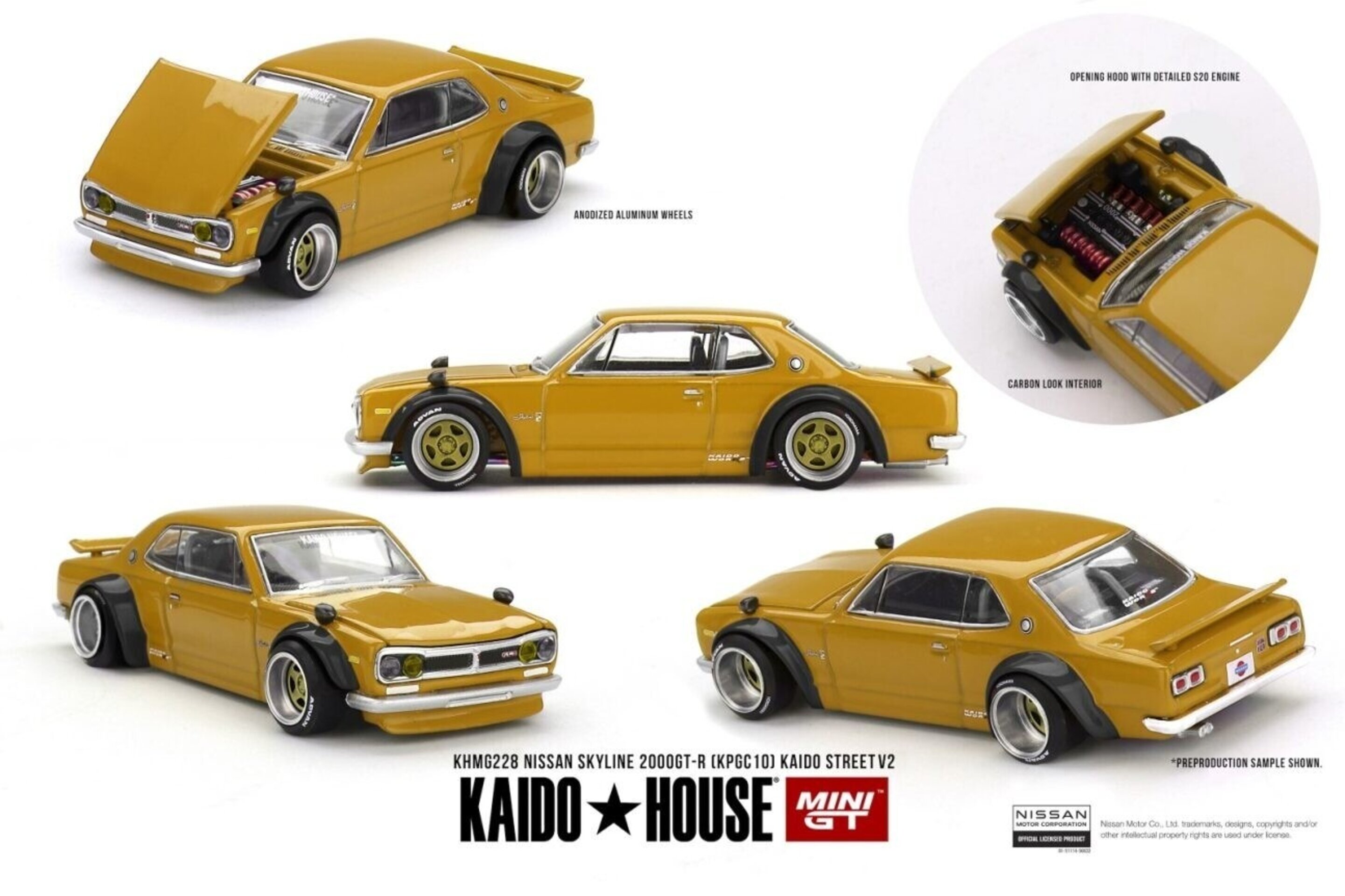 Mini GT 1:64 Nissan Skyline GT-R (KPGC10) Kaido Street V2 1969  ( PRE VENTA ) - 2