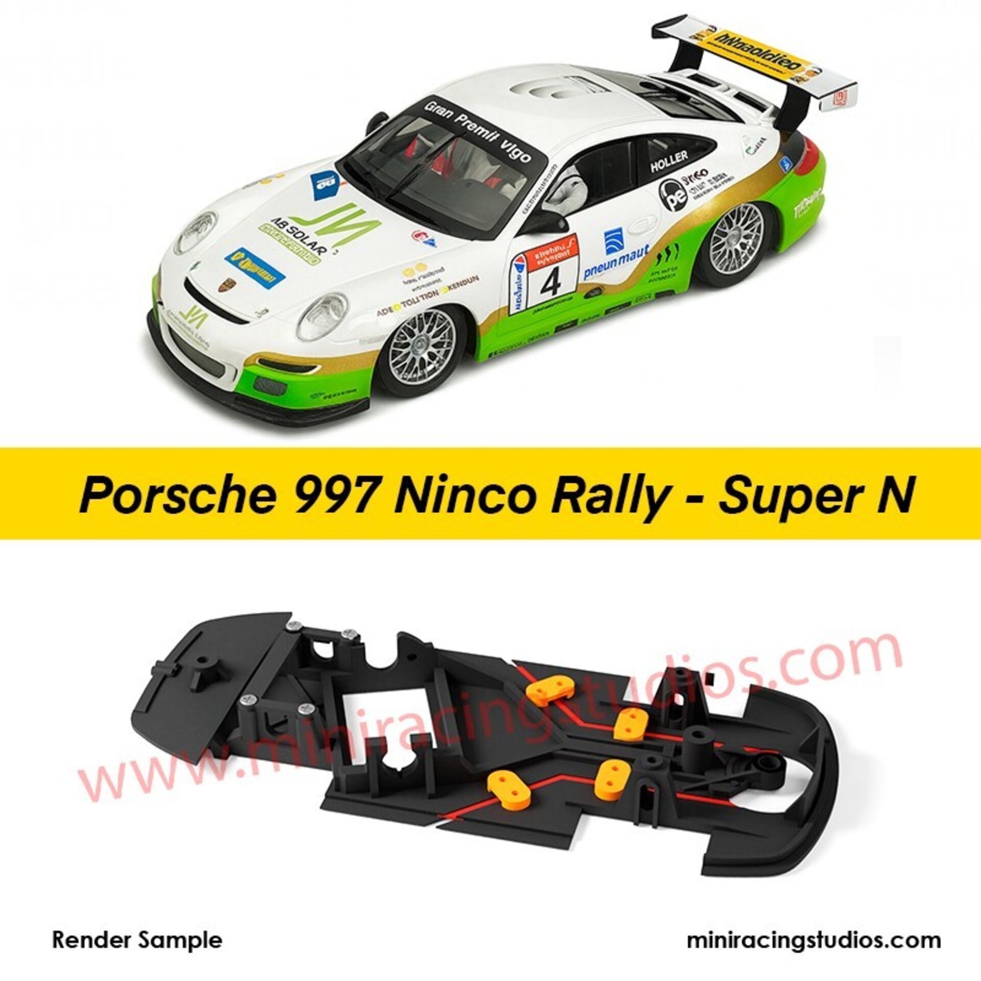 Chasis SN3D para el Porsche 997 de Ninco  Rally X-Flex Multicapa - 1