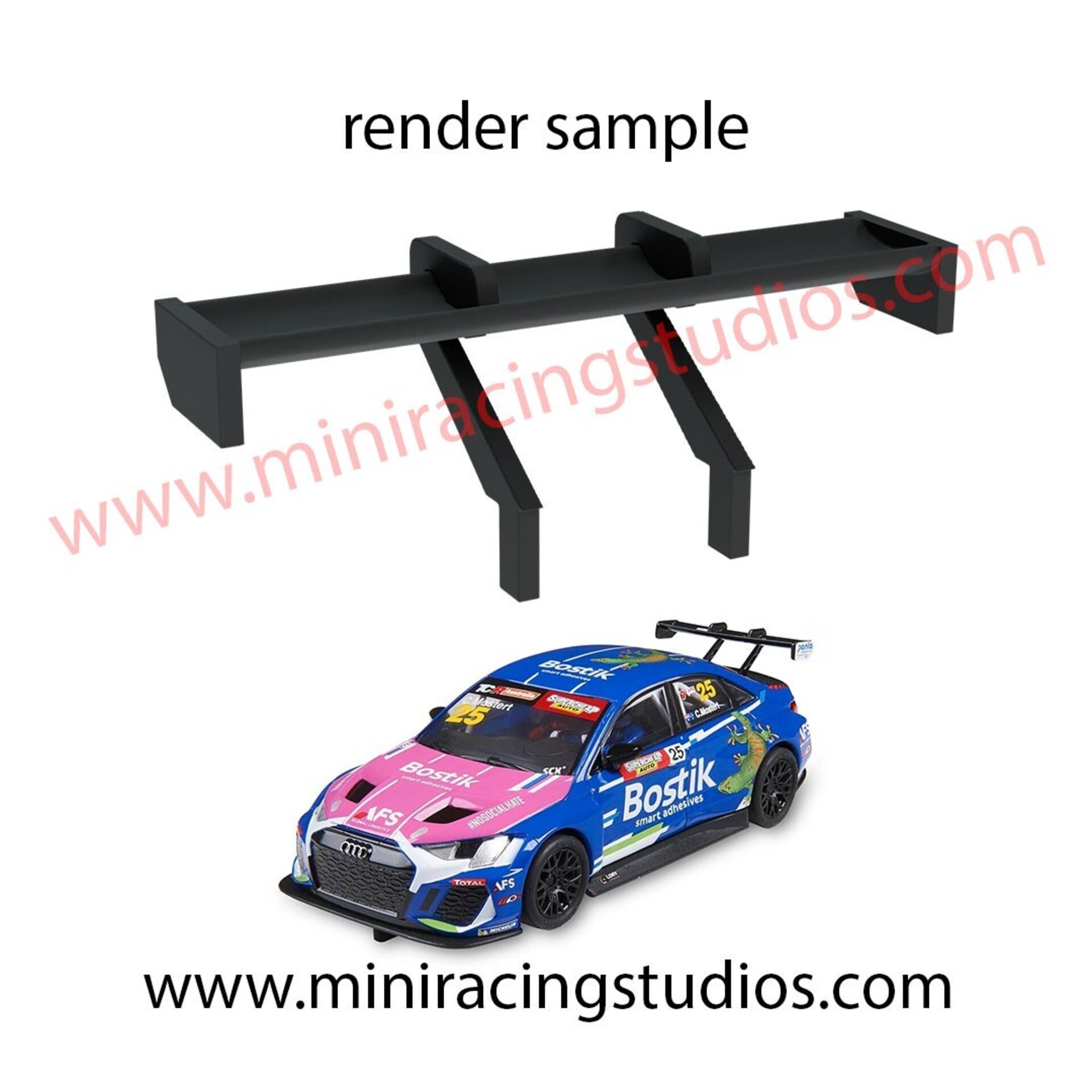 Alerón 3D Audi RS3 de Scalextric en Flexible, plástico o bi-componente. - 1