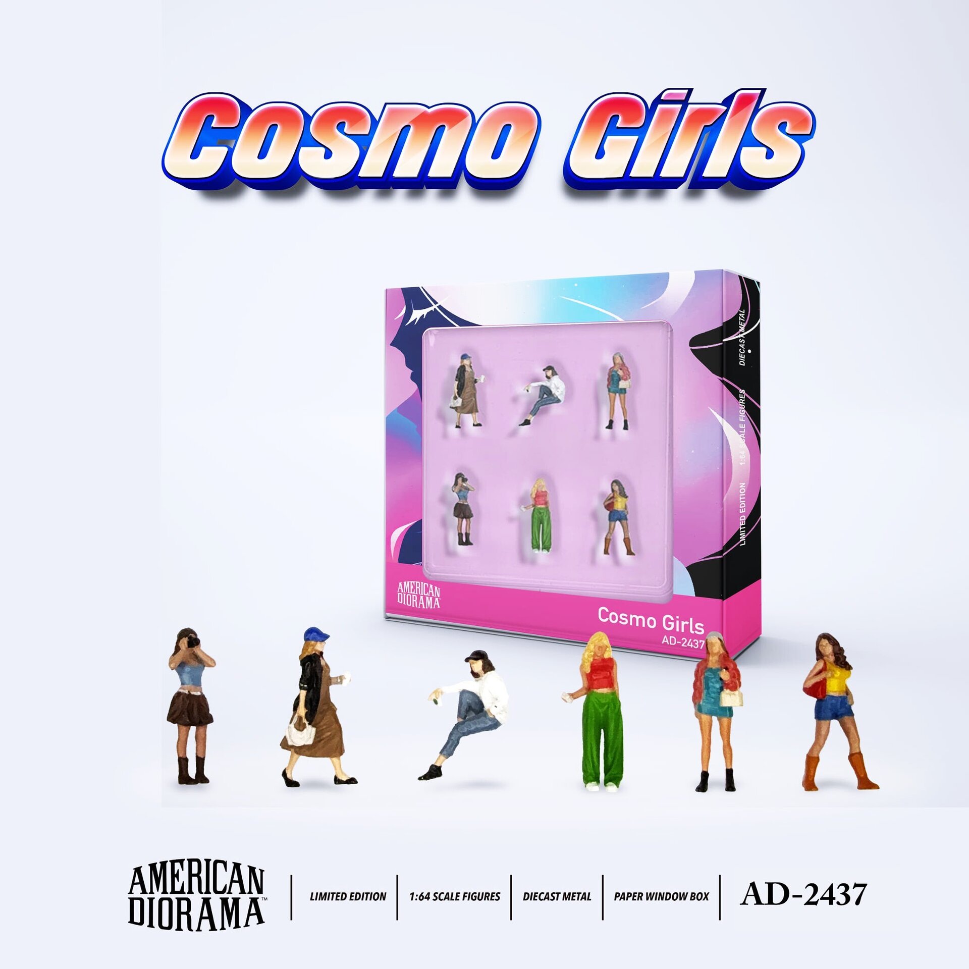 PRE VENTA AD-2437 American Diorama 1:64 1:64 Figure Set: Cosmo Girls - 2