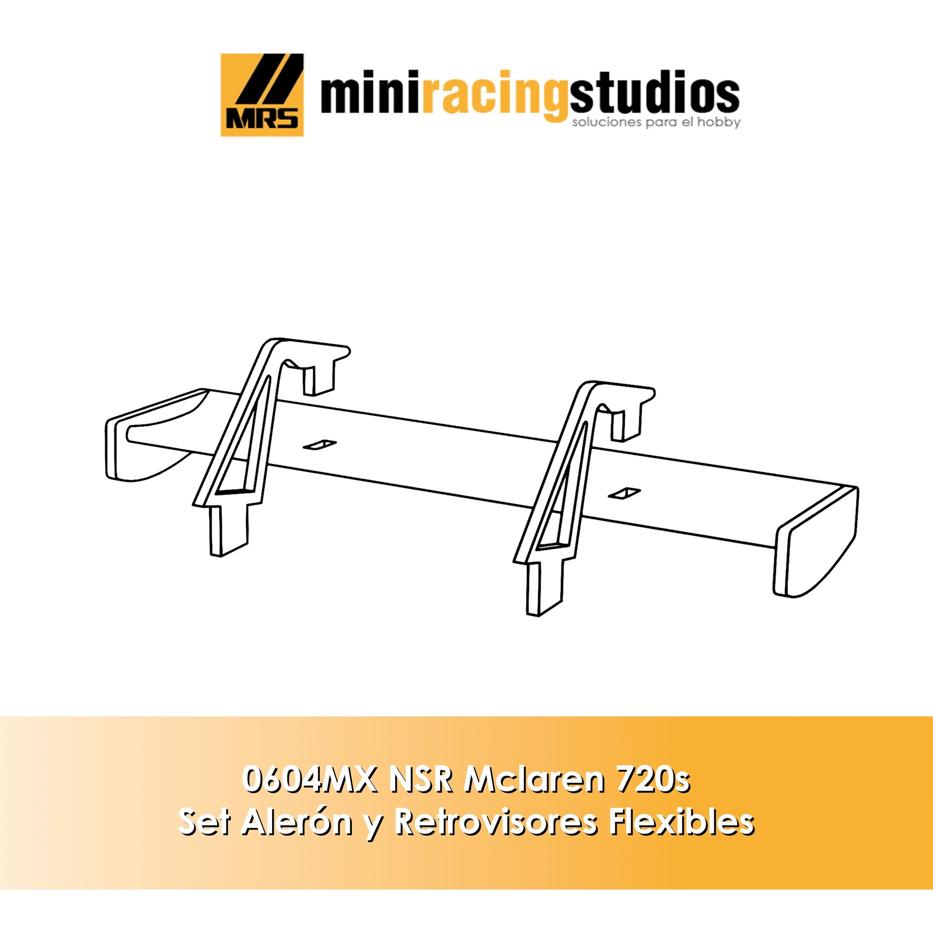 Set Alerón + Retros  para el Mclaren 720s de NSR (Flex o Bicomponente) - 4