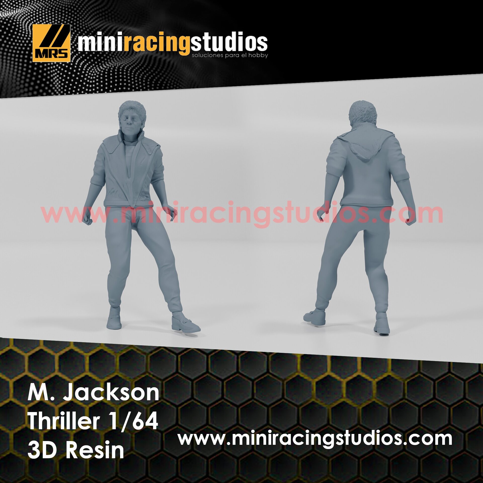 M. Jackson Thriller Figura en  3D  - 1/64 en Resina – MiniRacing64 - 1