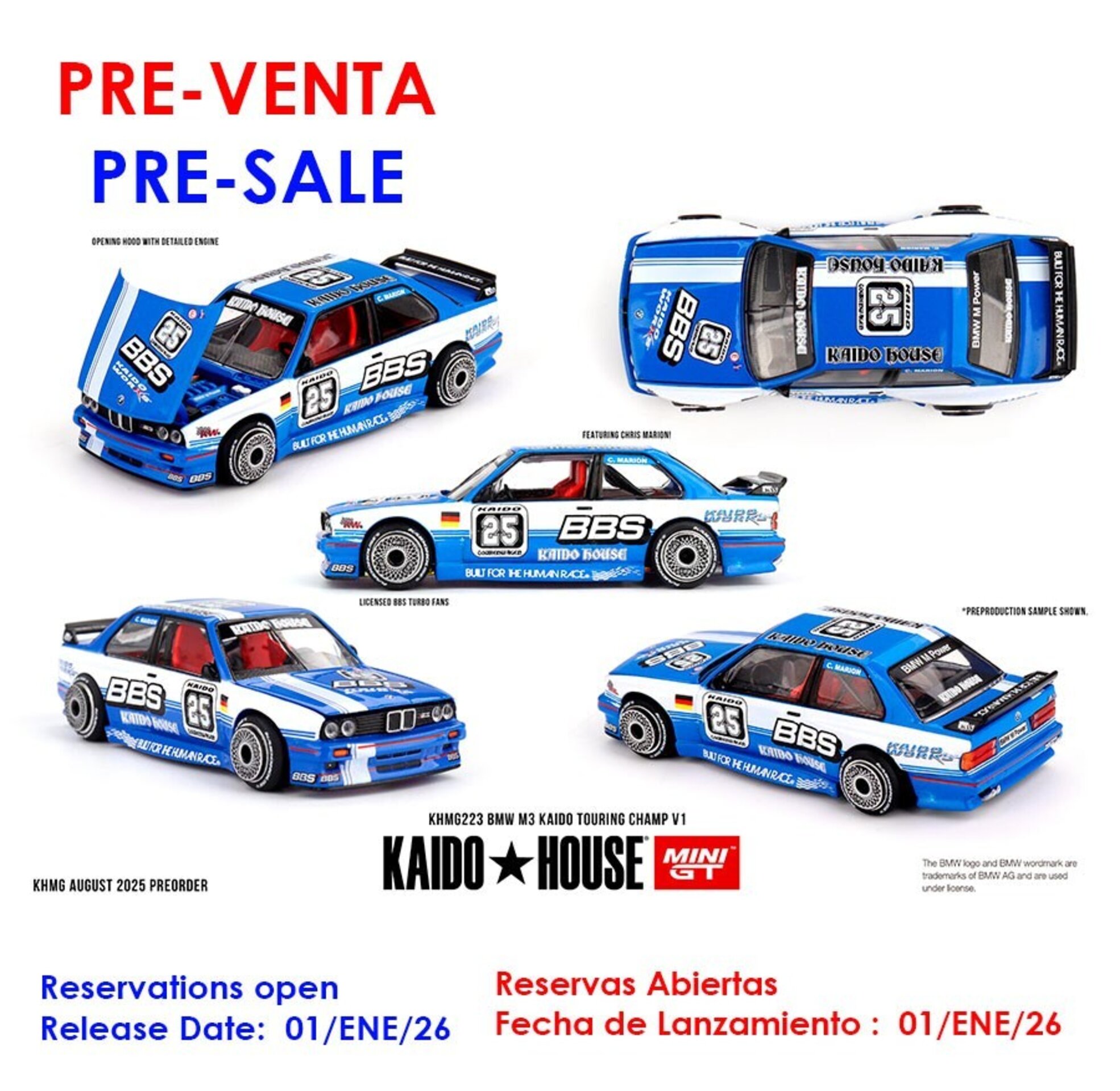 MiniGT 1:64 BMW M3 (E30) Kaido Touring Champ V1 1989 – Kaido House ( PRE VENTA ) - 1