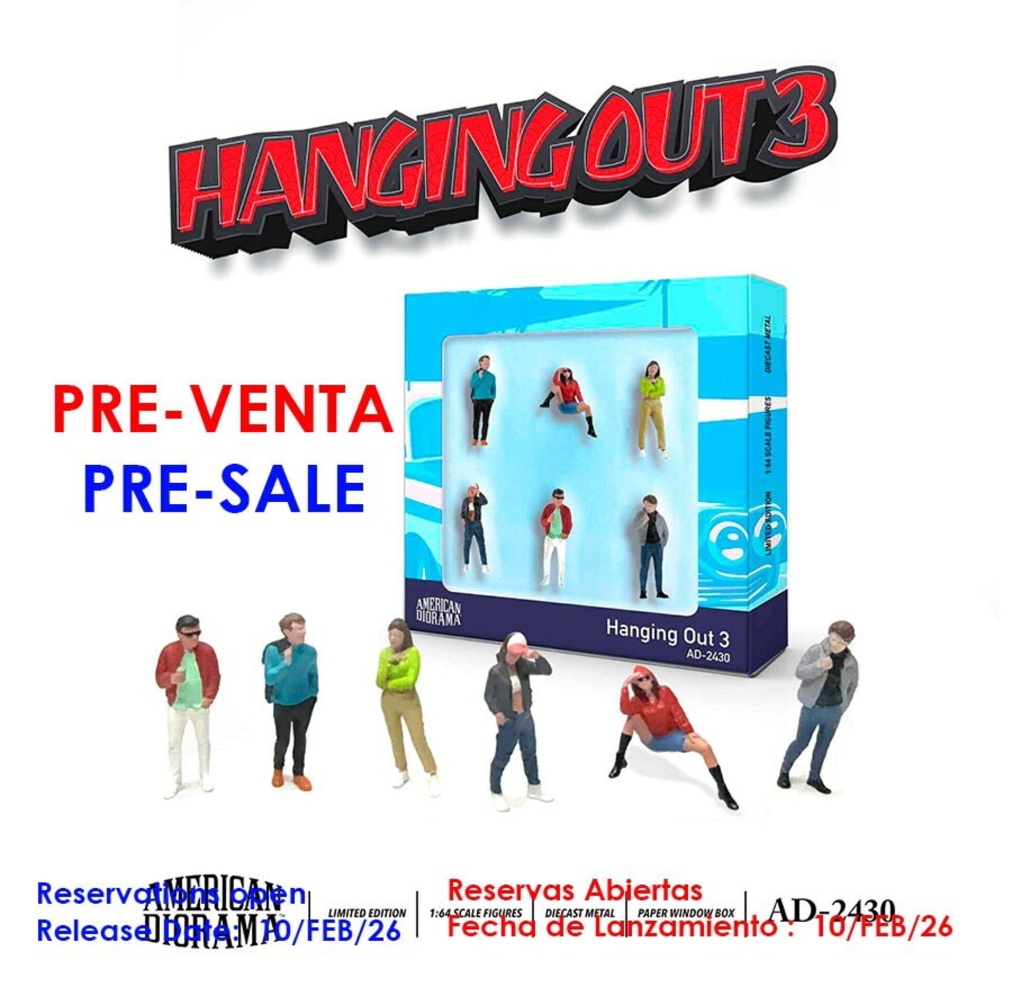 (PRE VENTA) American Diorama 1:64 Figure Set: Hanging Out 3 - 1