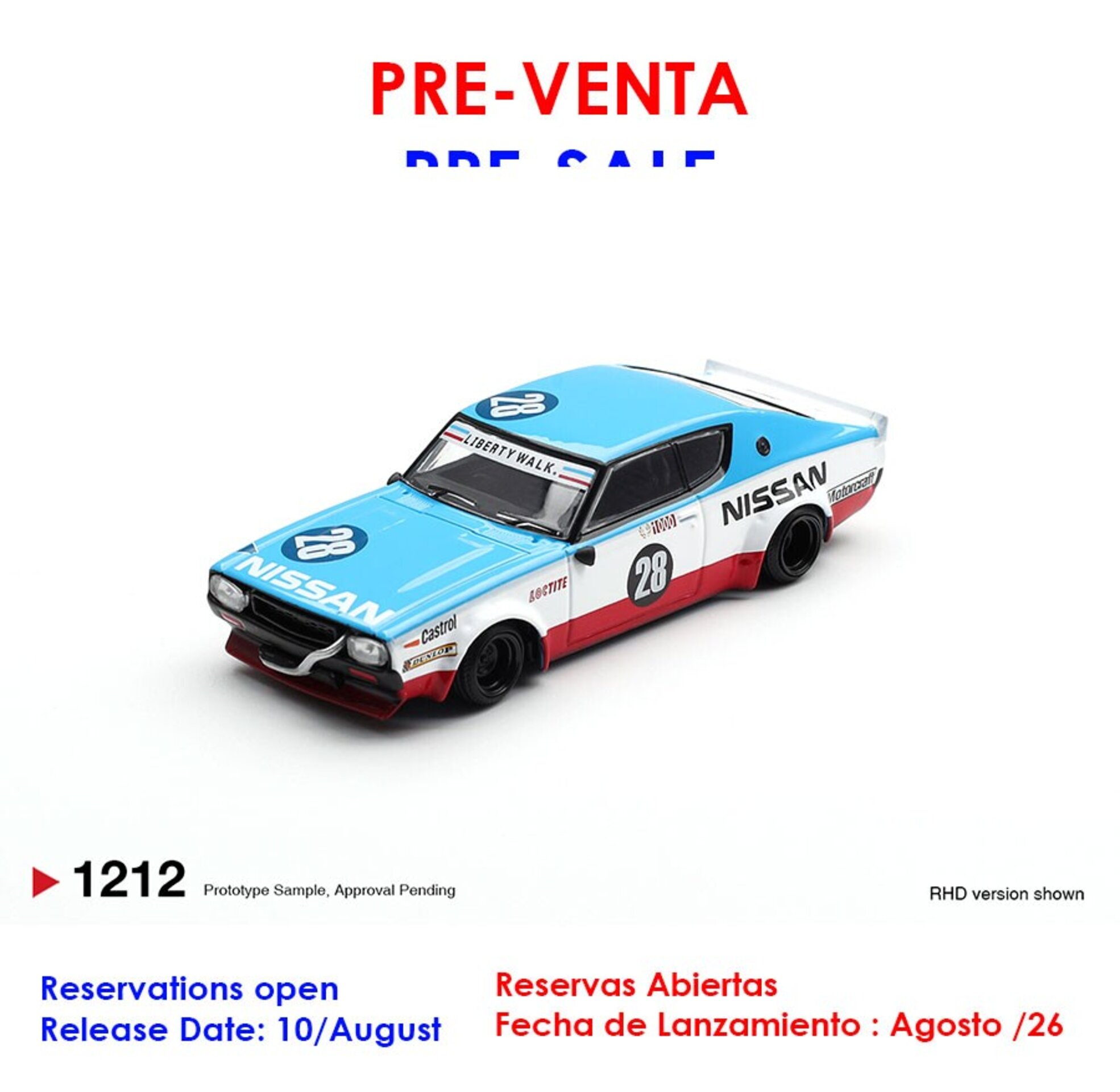 (PRE VENTA) 1:64 NISSAN GT-R  SKYLINE LIBERTY WALK NISSAN RACING  Mini GT - 1