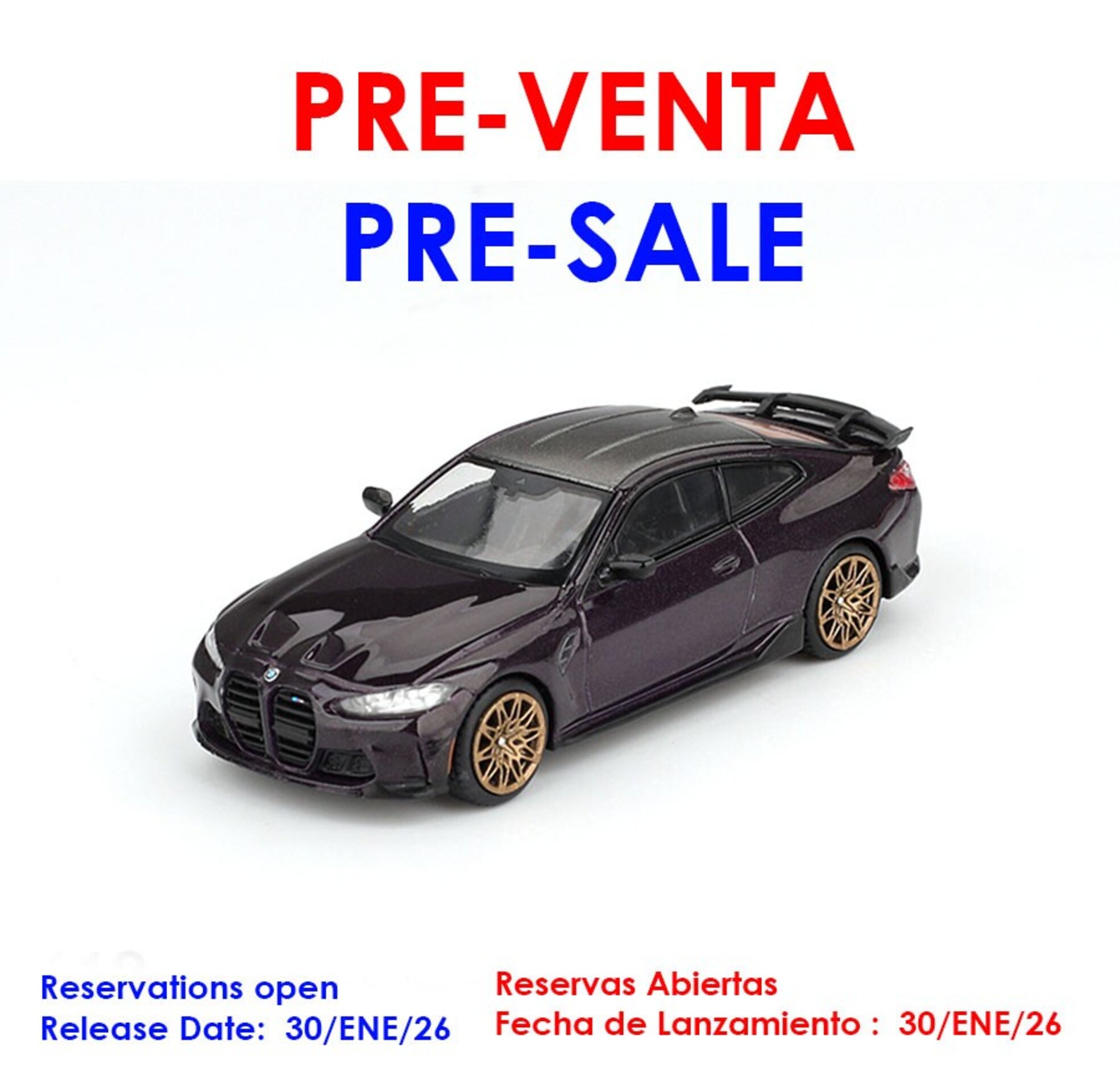 (PRE VENTA) BMW M4 (G82) PERFORMANCE DAYTONA VIOLET 2021 – Mini GT 1:64 - 1
