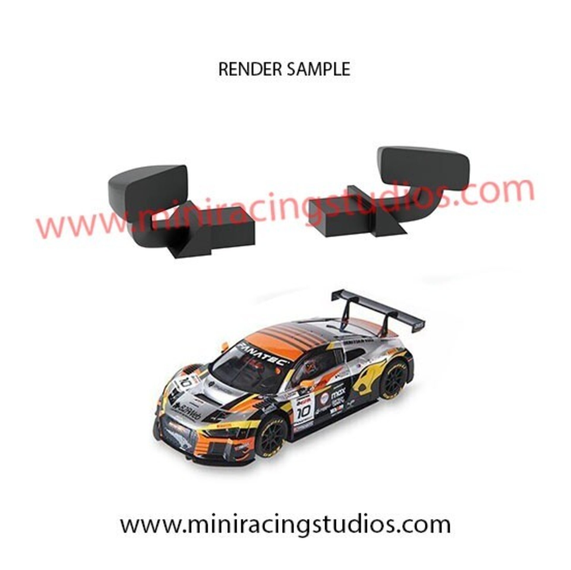 Retrovisores 3D para Audi R8 GT de SCX/SCALEXTRIC - MiniRacingStudios - 1