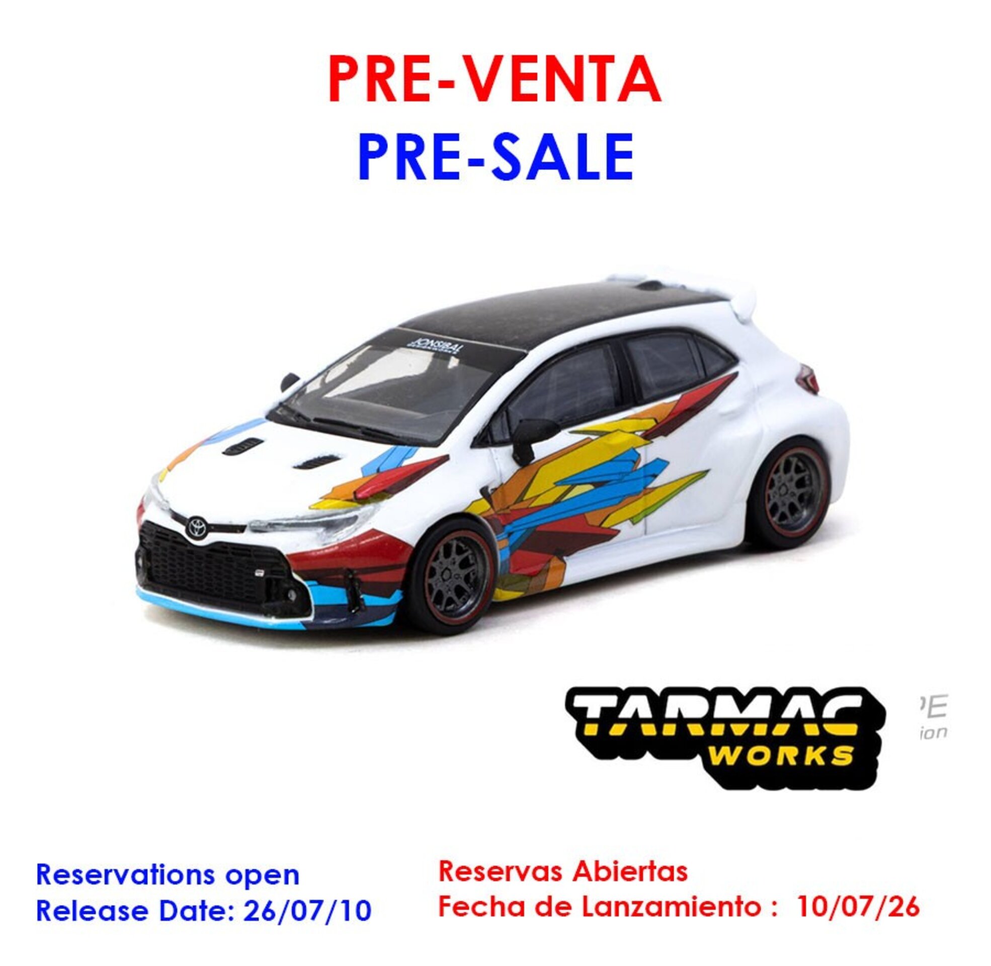 (PRE VENTA) 1:64 TOYOTA COROLLA GR WIDEBODY WHITE 2025 TARMAC WORKS - 1
