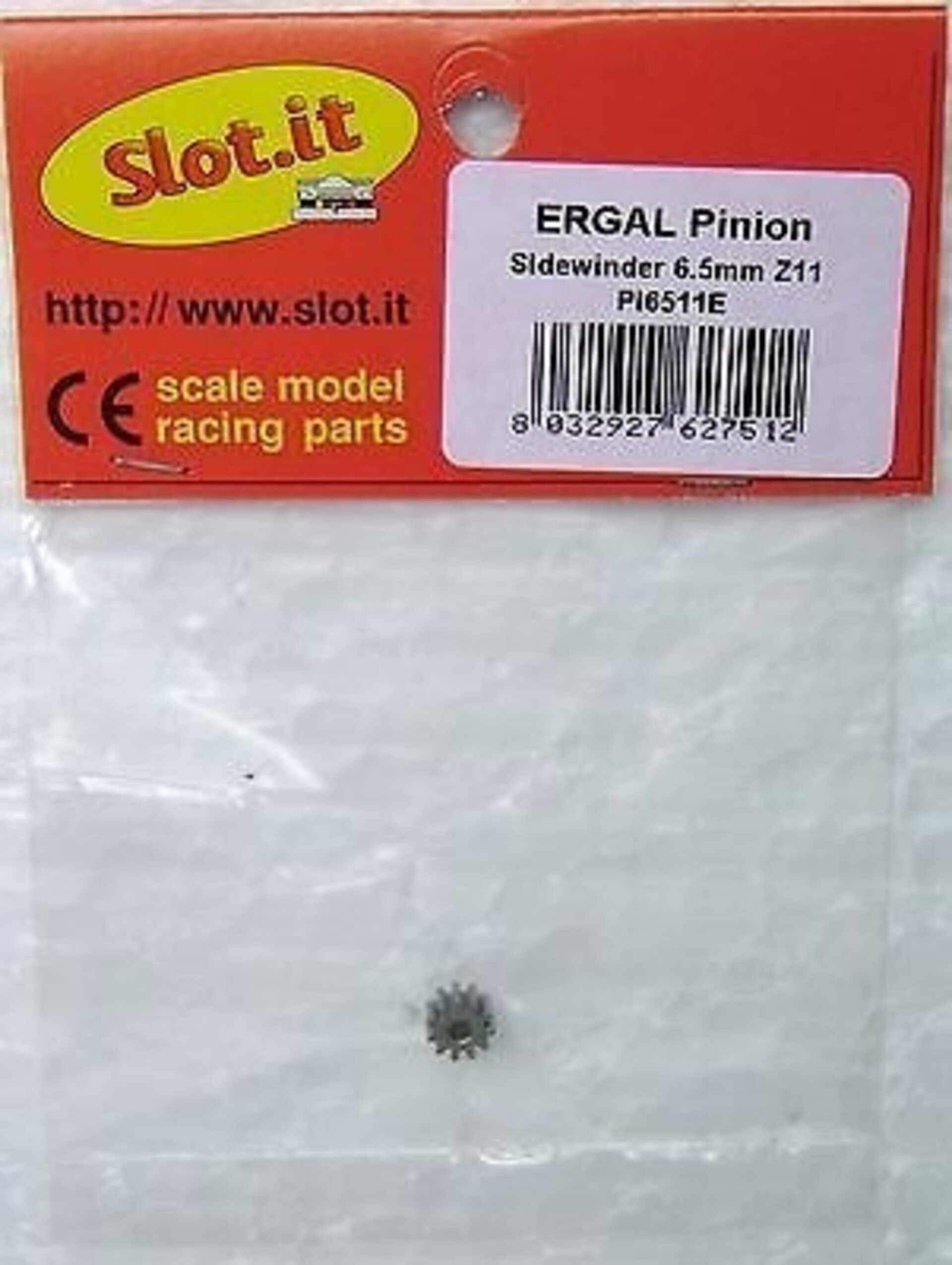 Piñon 11 D diam 6,5 mm Ergal Transversal o Anglewinder (x 1) Slot.it - 2