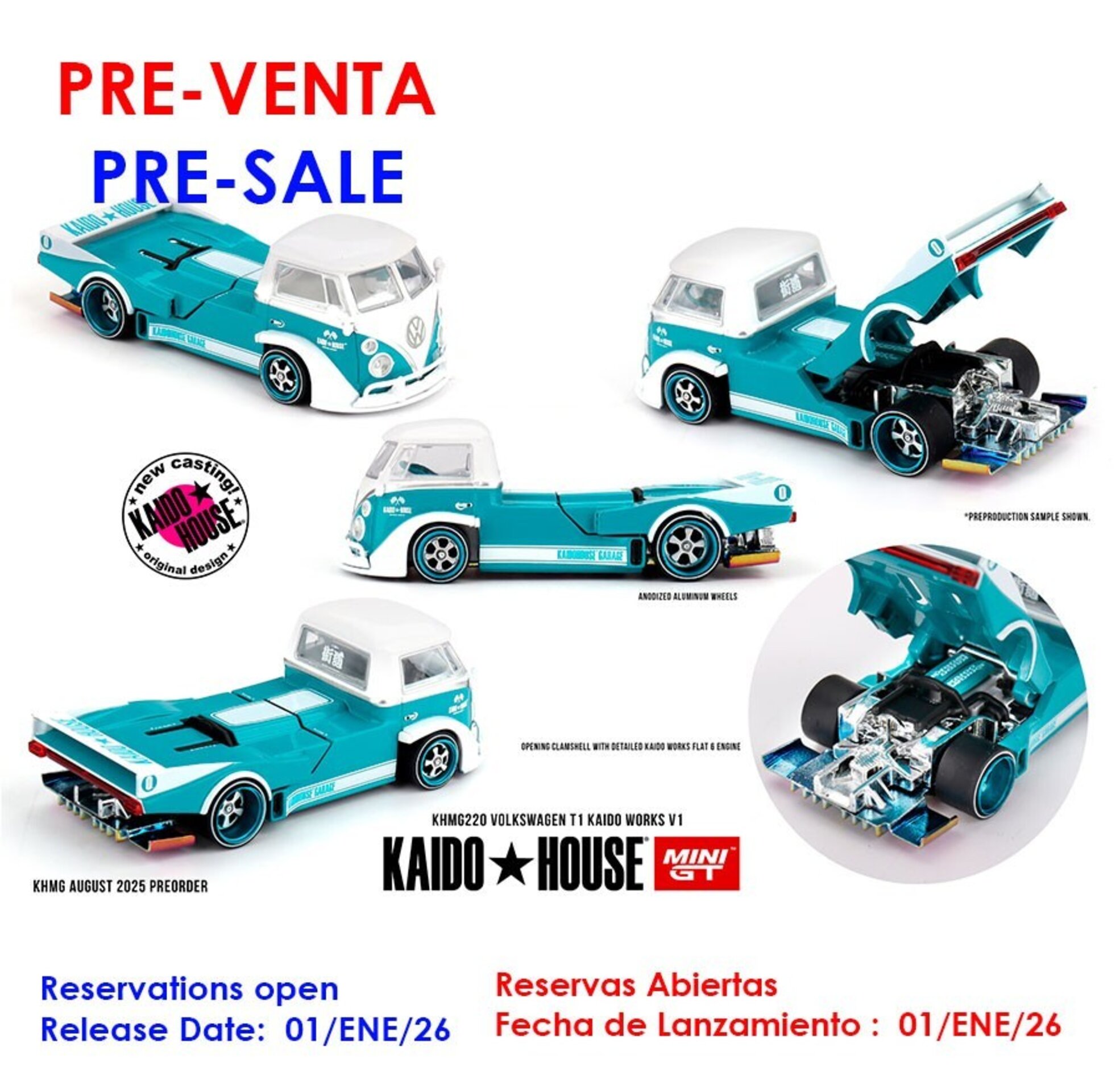 MiniGT 1:64 Volkswagen T1 Pickup Kaido Works V1 1972 – Kaido House ( PRE VENTA ) - 1