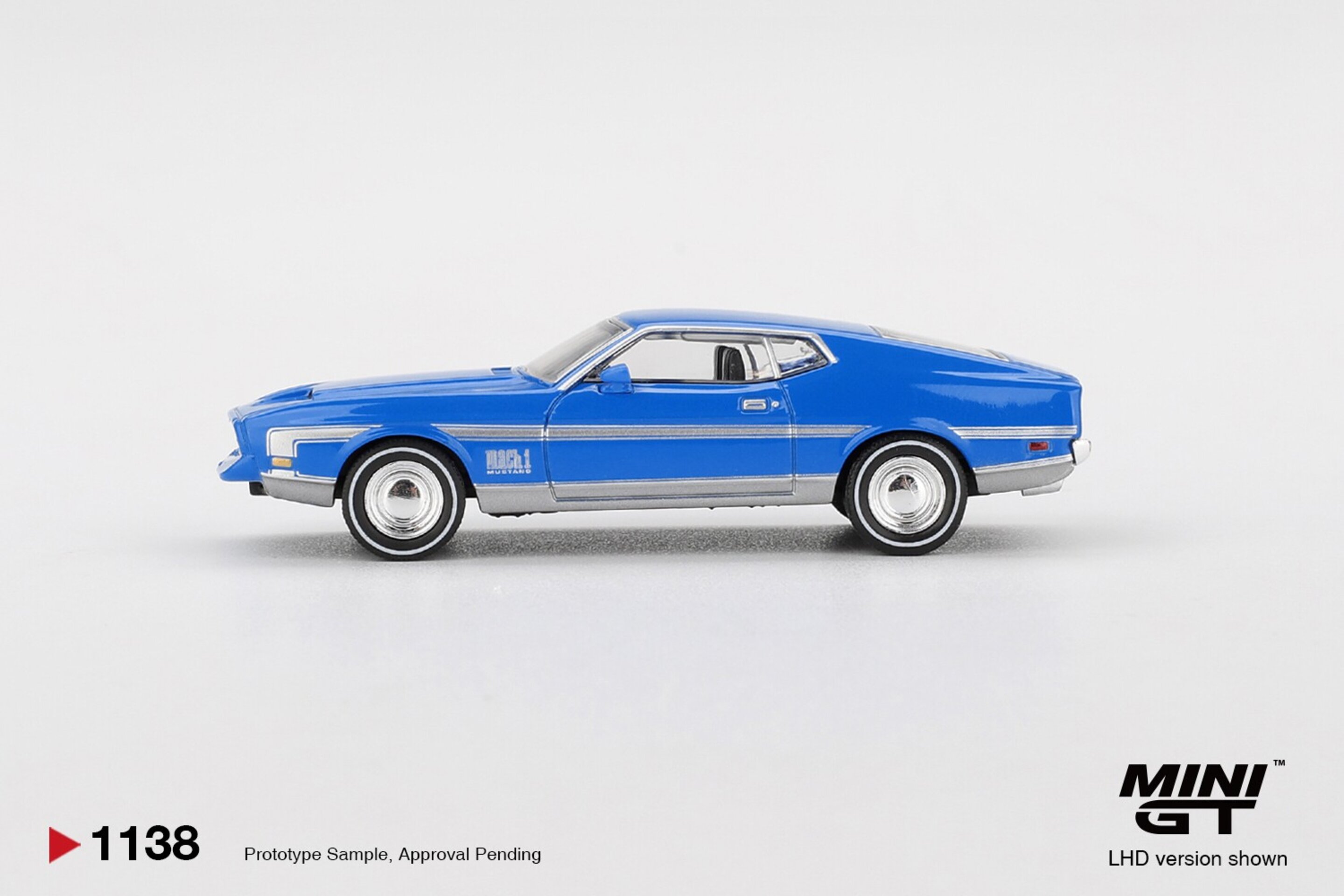(PRE VENTA) 1:64 FORD MUSTANG MACH 1 GRABBER BLUE 1971 - 4
