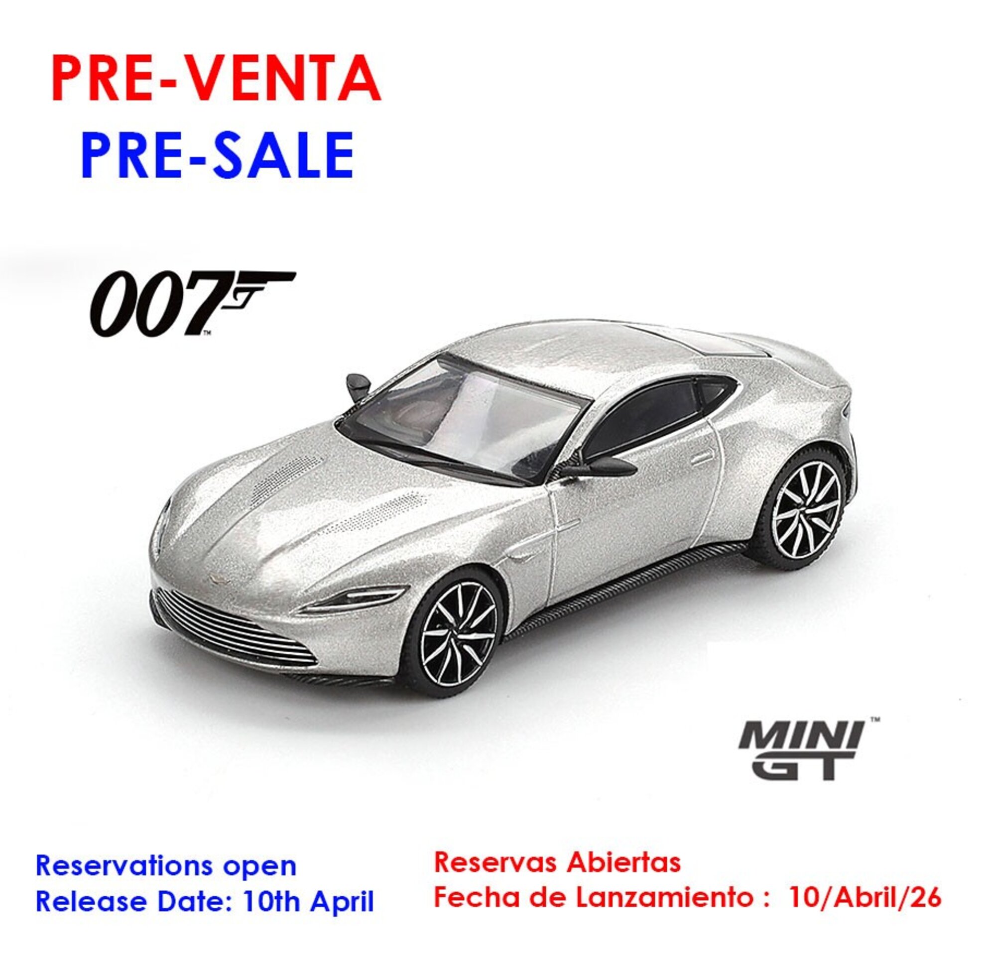 (PRE VENTA) 1:64 ASTON MARTIN DB10 SPECTRE ENGLISH PACKAGING 2015 Mini GT - 1