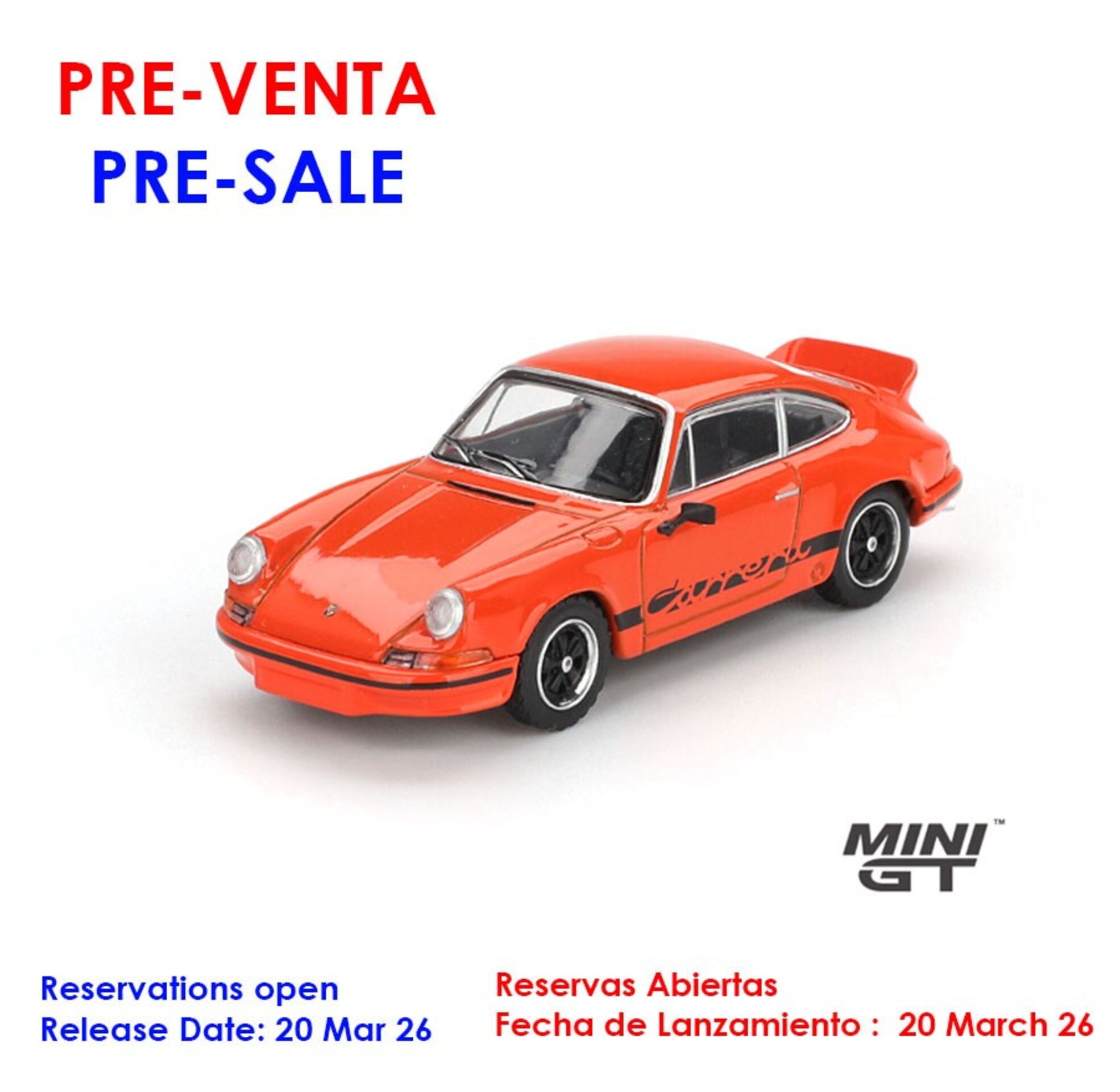 (PRE VENTA) 1:64 PORSCHE 911 CARRERA RS 2.7TANGERINE 1973 Mini GT - 1