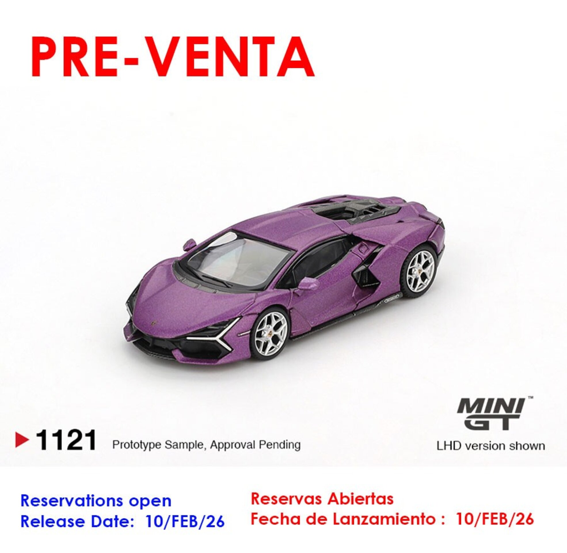 (PRE VENTA) Mini GT 1:64 Lamborghini Revuelto Viola 30th Matte 2026 - 1