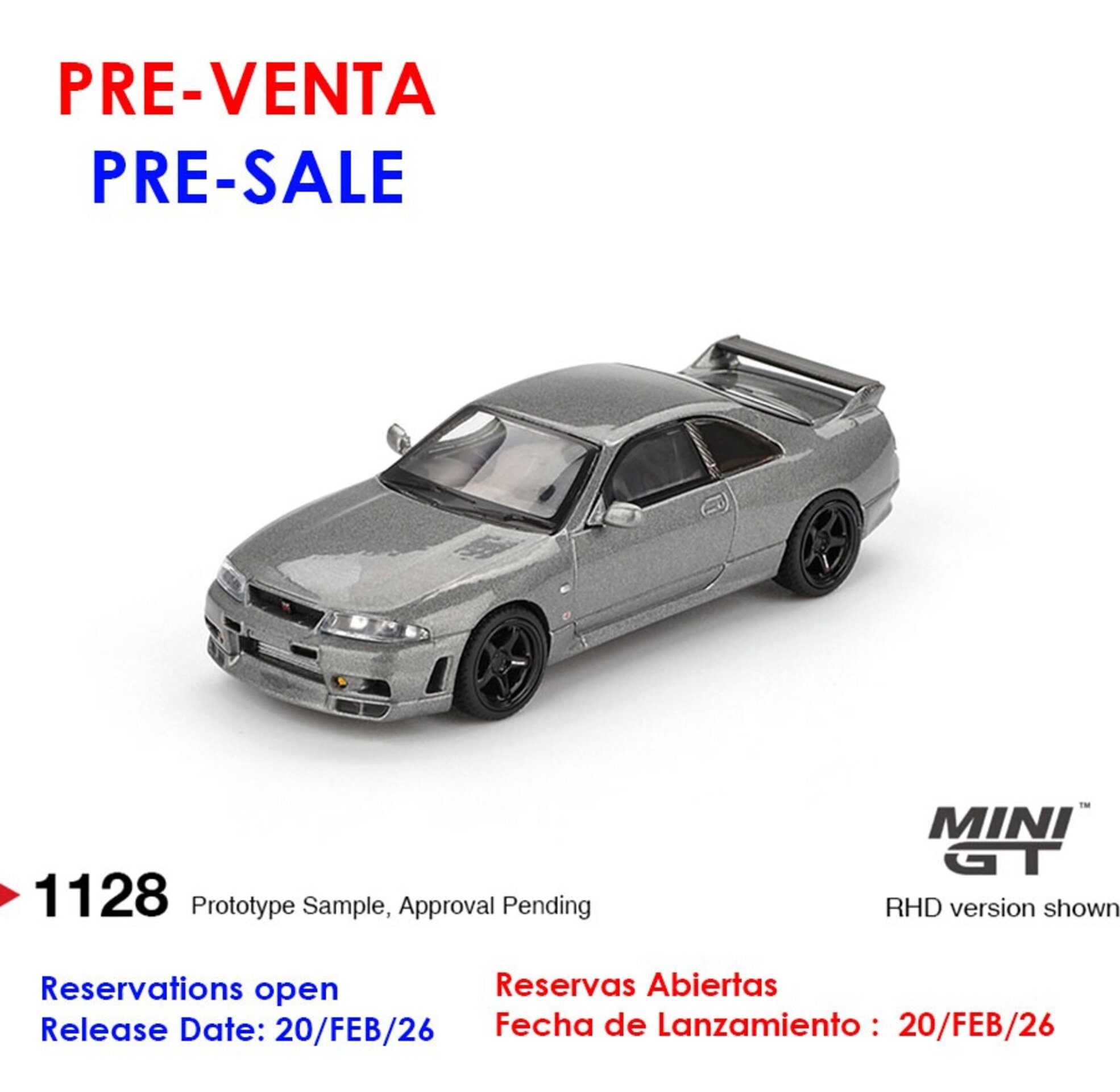 (PRE VENTA) Mini GT 1:64 NISSAN GTR (R33) NISMO BCNR33CRS DARK METAL GRAY 1993 - 1