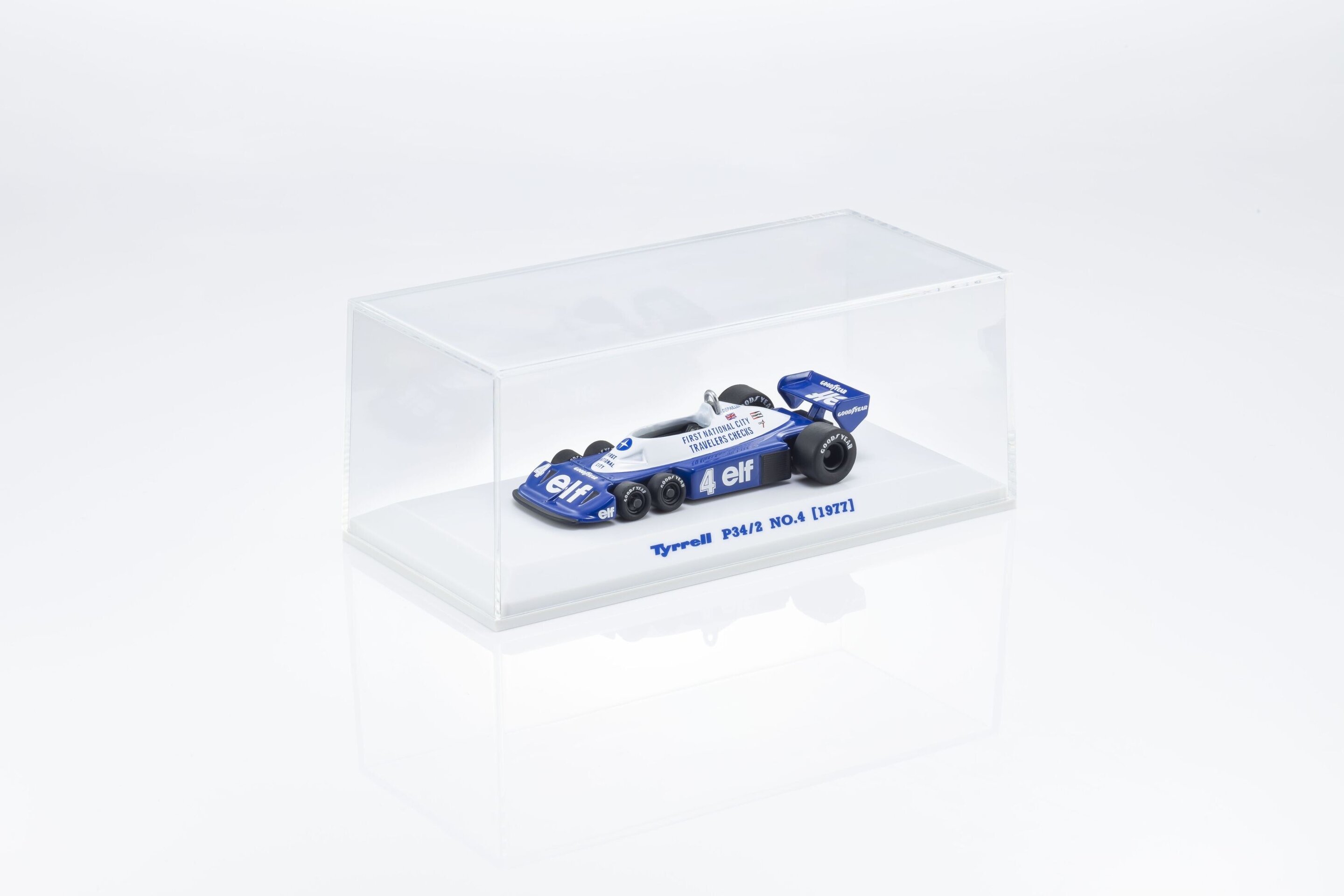 Tyrrell P34/2 No.4 1977 Kyosho – F1 clásica en 1:64 - 10