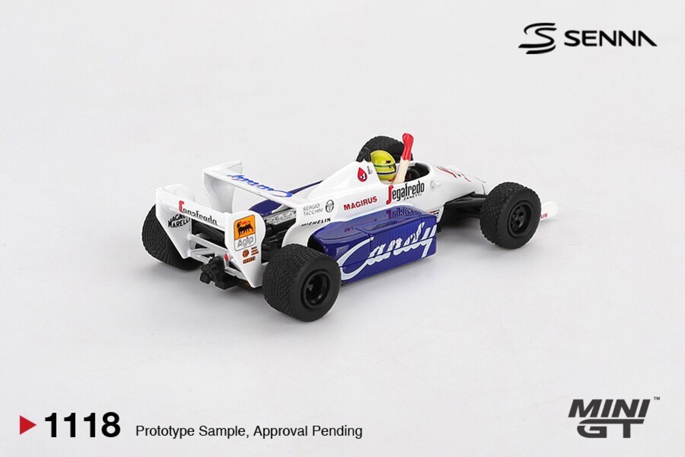 (PRE VENTA) Mini GT 1:64 Toleman TG184 Ayrton Senna – Monaco GP 2nd Place 1994 - 3