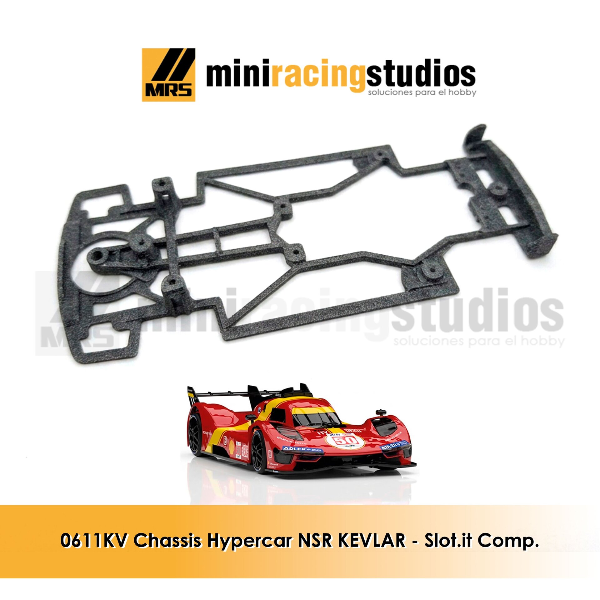 Chasis 3D Hypercar NSR – Composite KEVLAR – Soporte Slot.it - 4