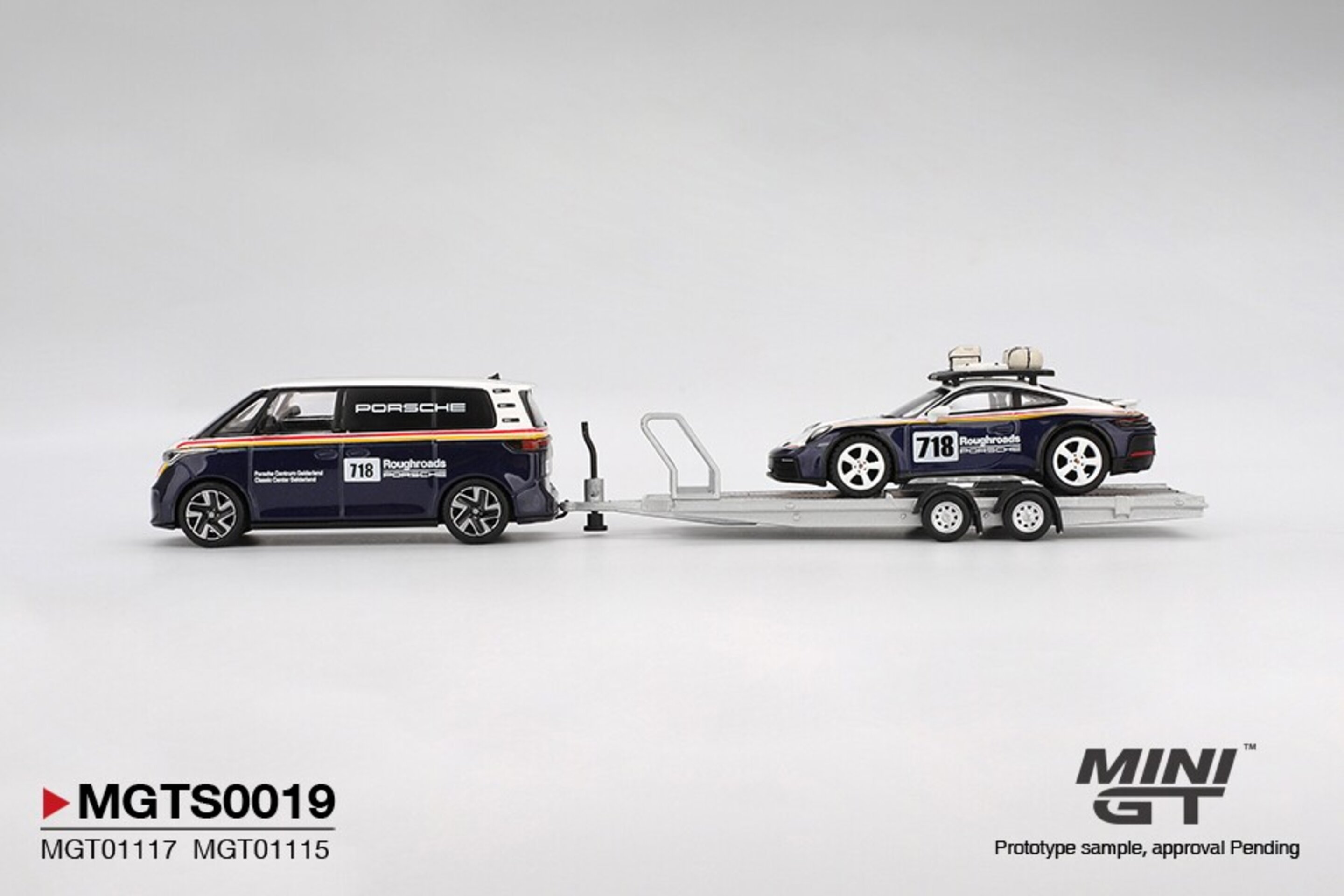 (PRE VENTA) Mini GT 1:64 Set Porsche 911 Dakar #718 + Volkswagen ID.Buzz Roughro - 3