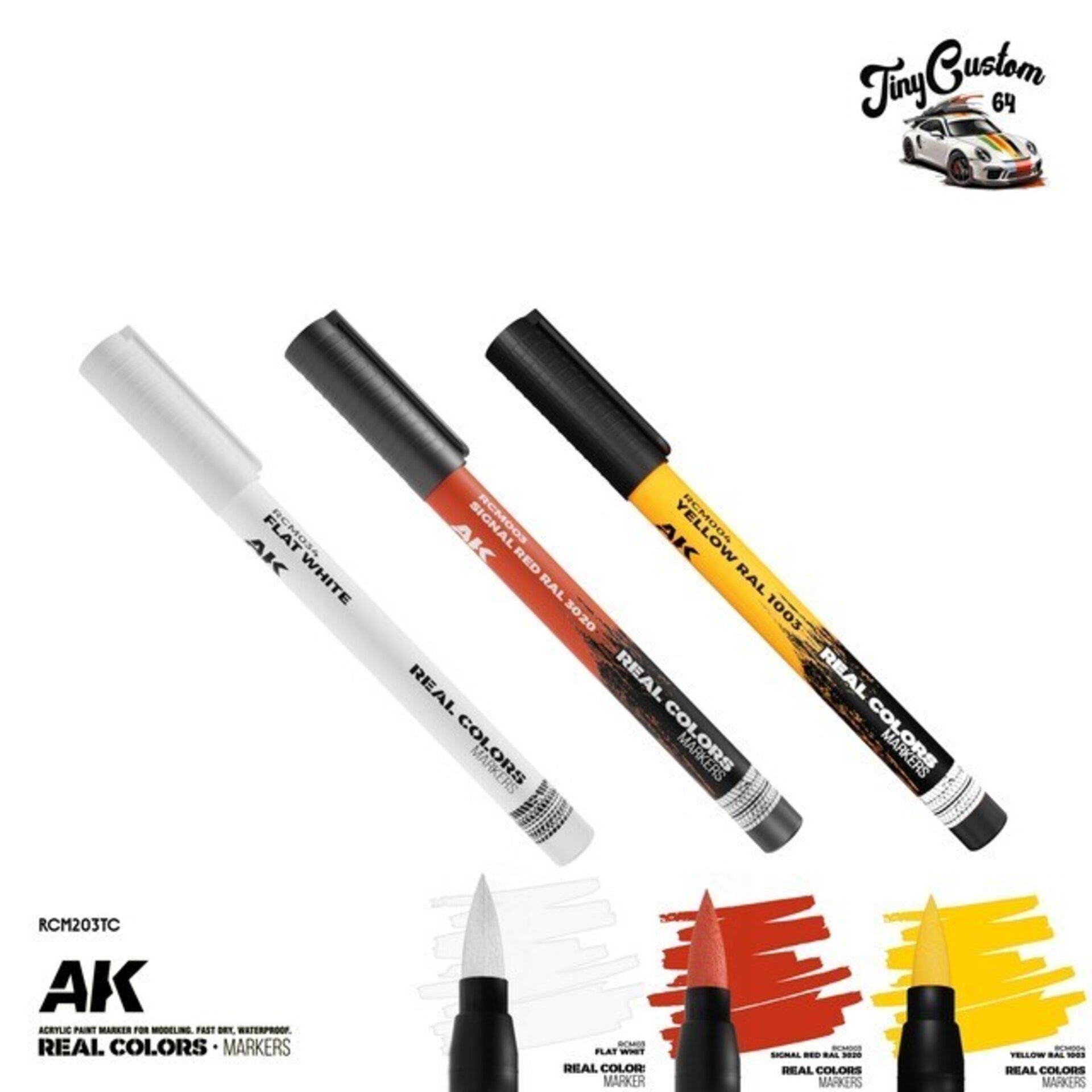 RC Markers Set TinyCustom64 Signal Red / Yellow / Flat White RCM202TC - 2