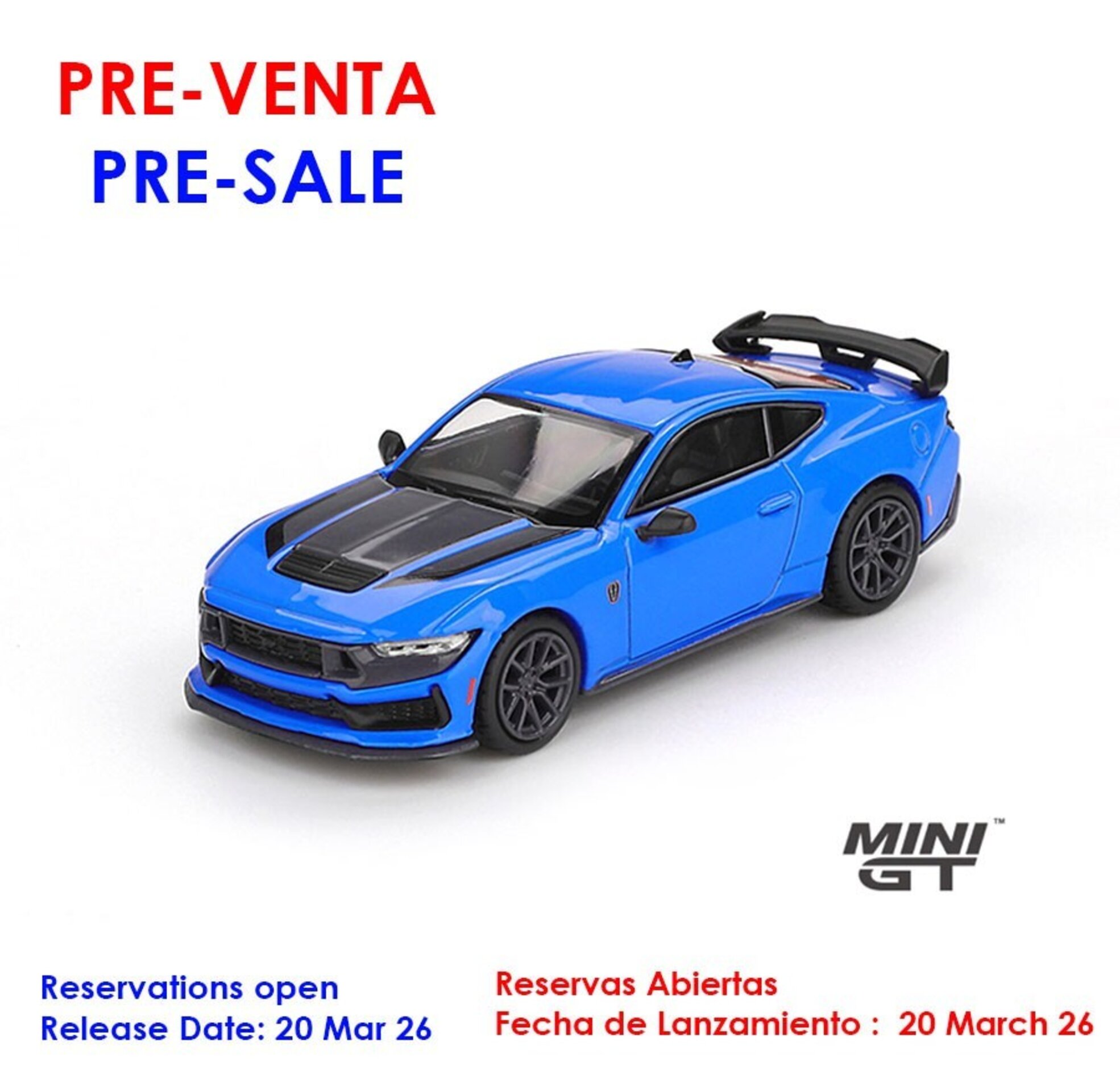 (PRE VENTA) 1:64 FORD MUSTANG DARK HORSE GRABBER BLUE 2024 Mini GT - 1