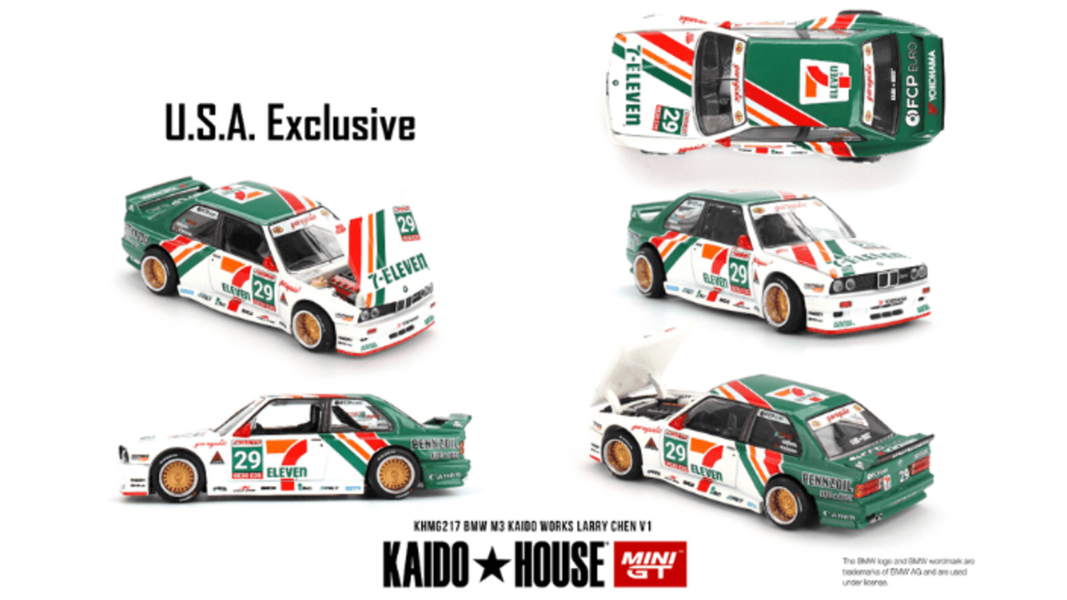 (PRE VENTA) 1:64 BMW M3 KAIDO WORKS  LARRY CHEN V1 "USA Exclusive" Mini GT - 2