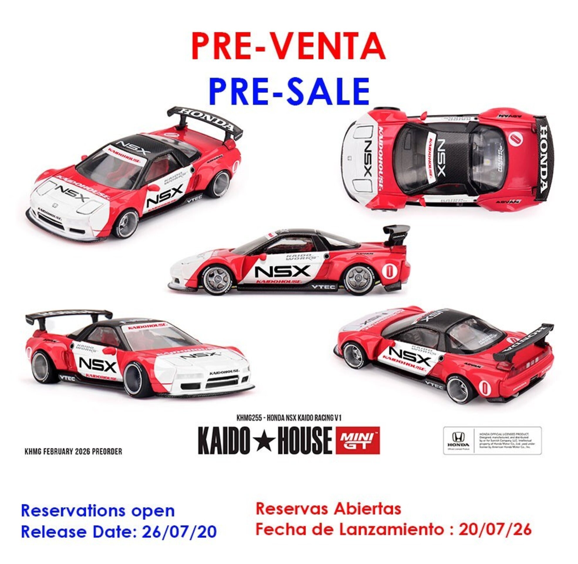 (PRE VENTA)1:64 HONDA NSX KAIDO RACING V1 1990   – Kaido House × Mini GT - 1