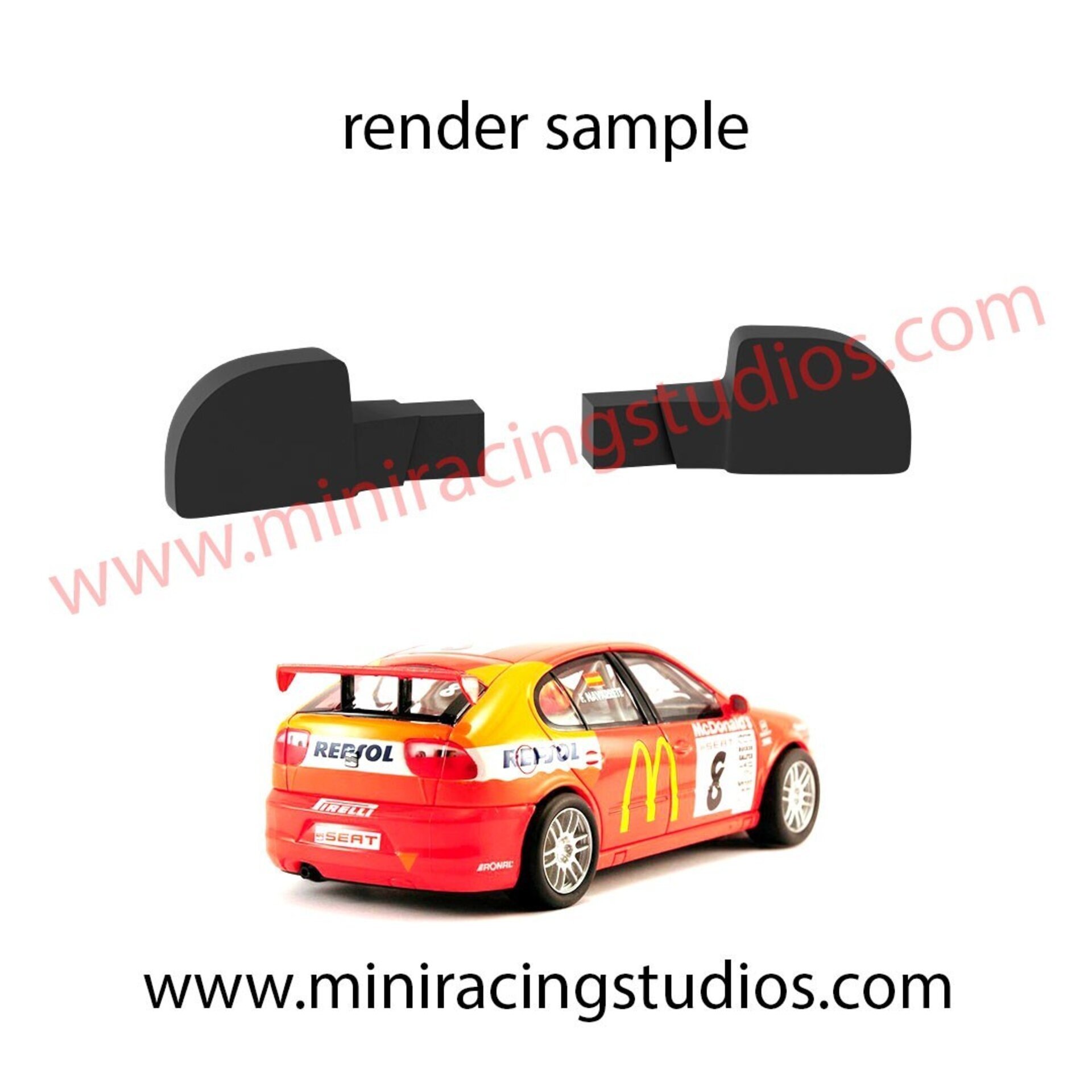 Retrovisores 3D para Seat León MK1 de Scalextric/SCX – MiniRacingStudios - 1