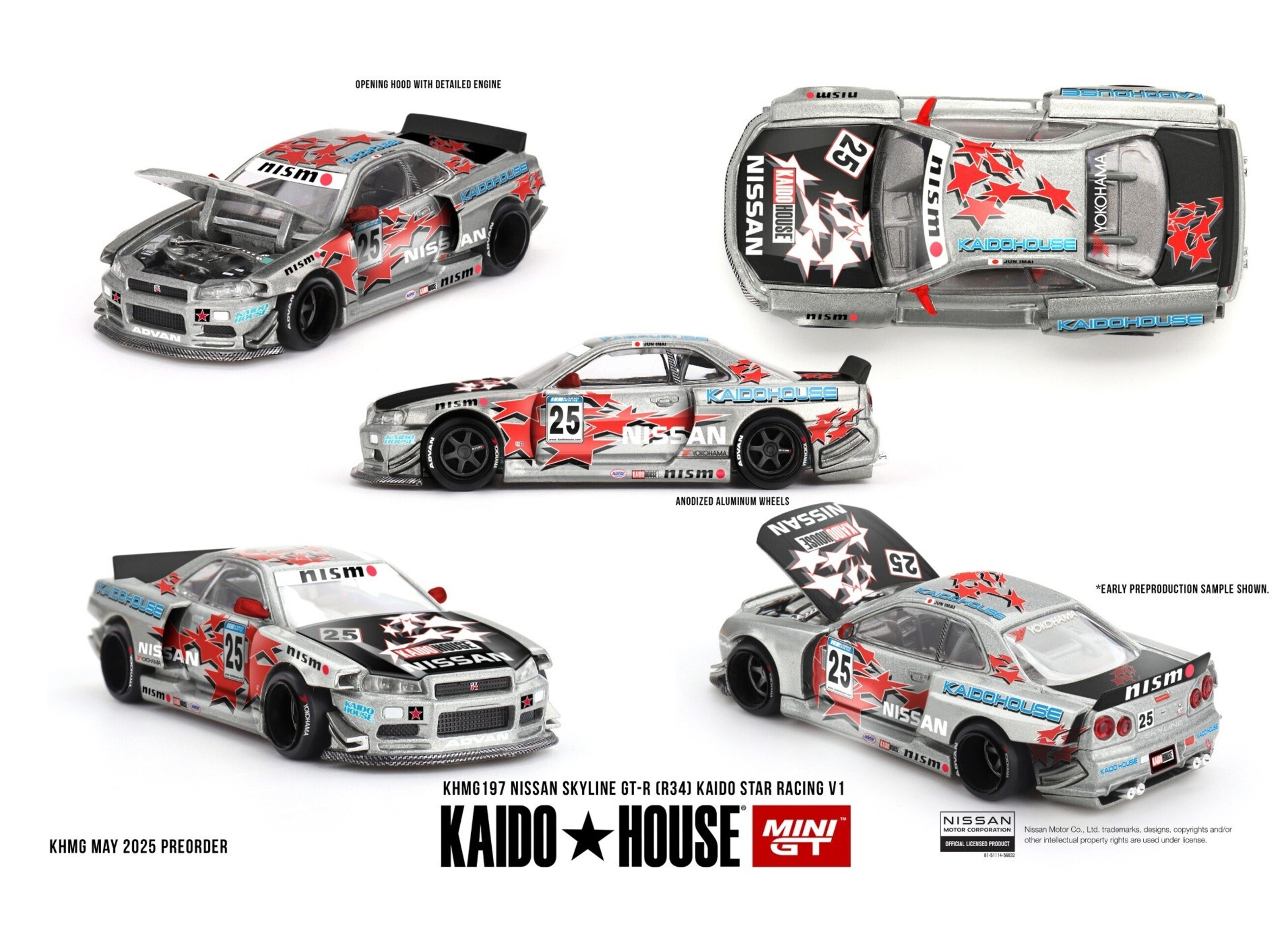 Mini GT 1:64 NISSAN SKYLINE GT-R (R34) KAIDO STAR RACING V1 1999  ( PRE VENTA ) - 2