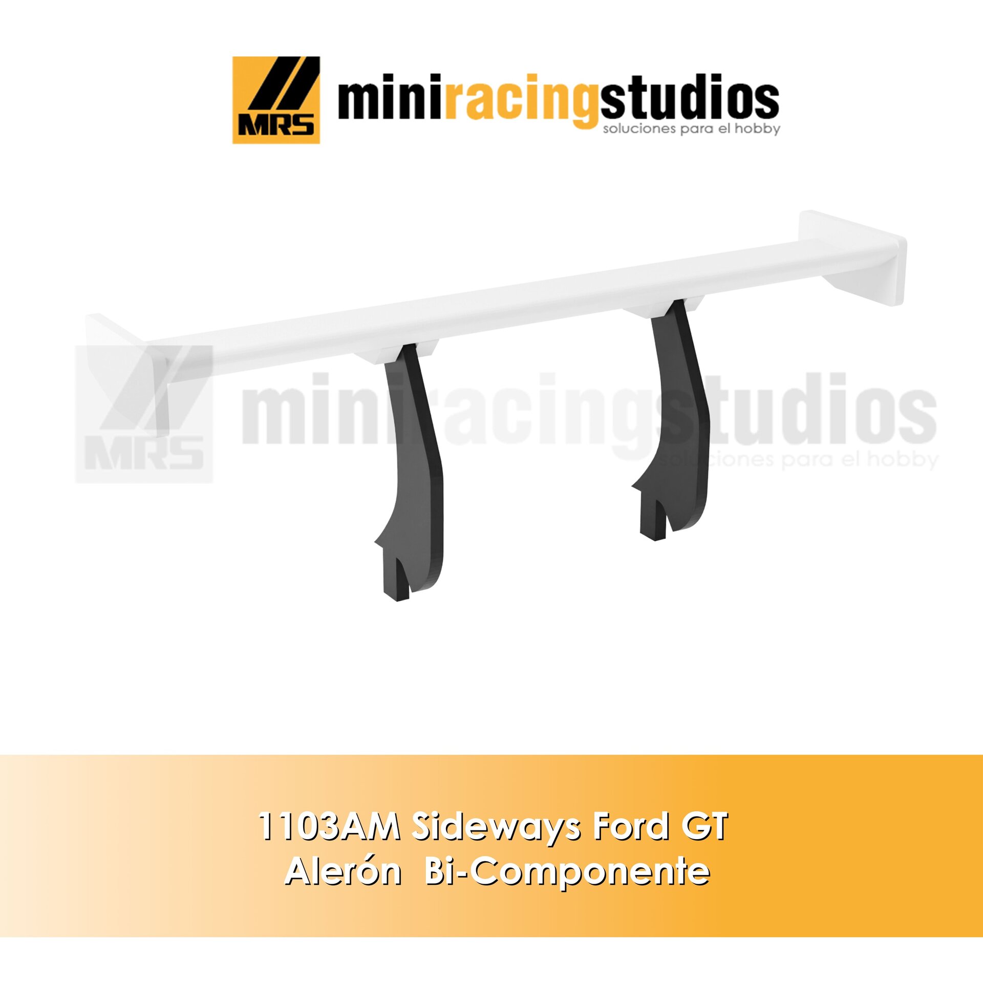Alerón 3D FORD GT de SIDEWAYS Flexible , plástico o Bi-Componente. - 6