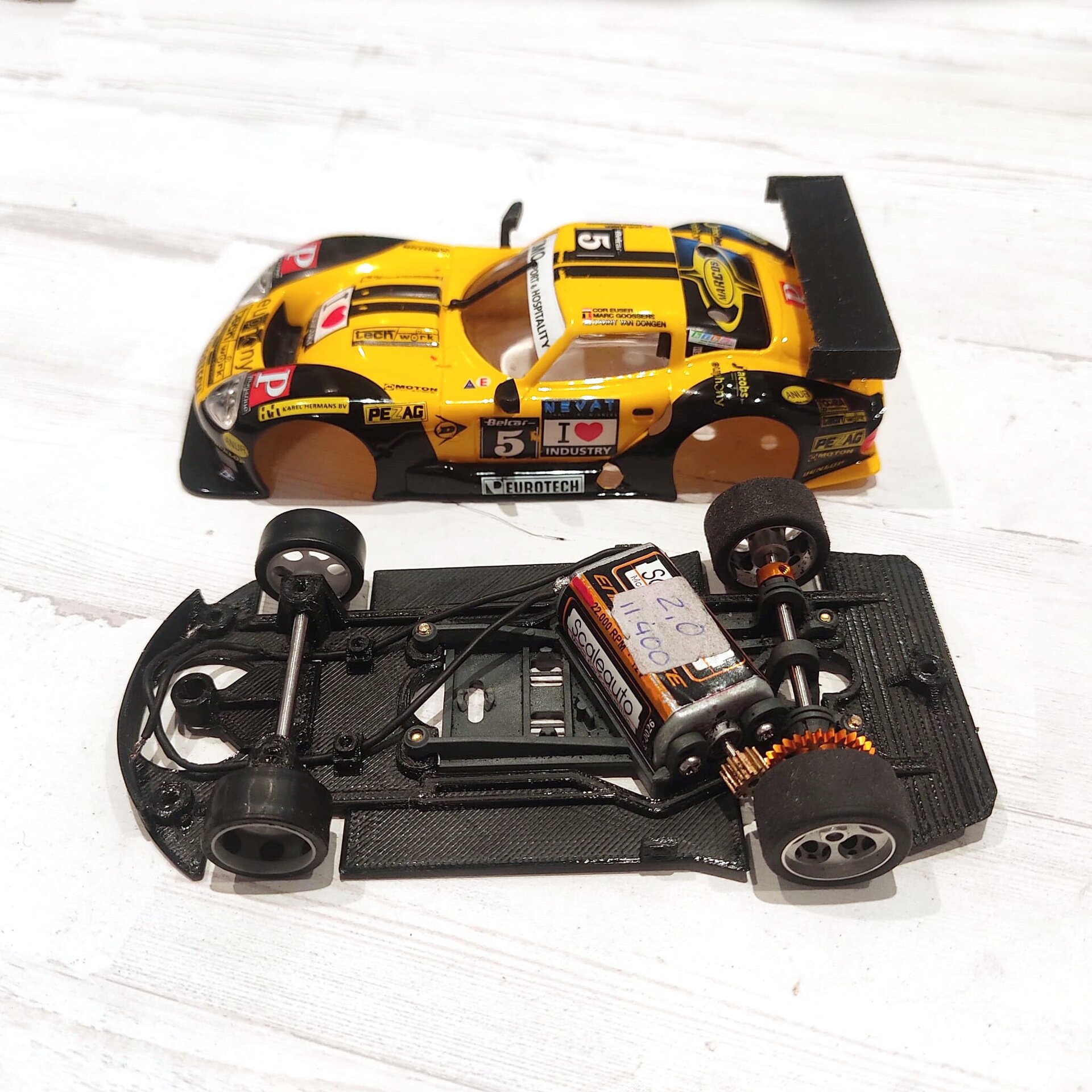 Chasis 3D  Marcos Mantara LM600 de FLY / FLYSLOT  compatible con Slot.it - 4