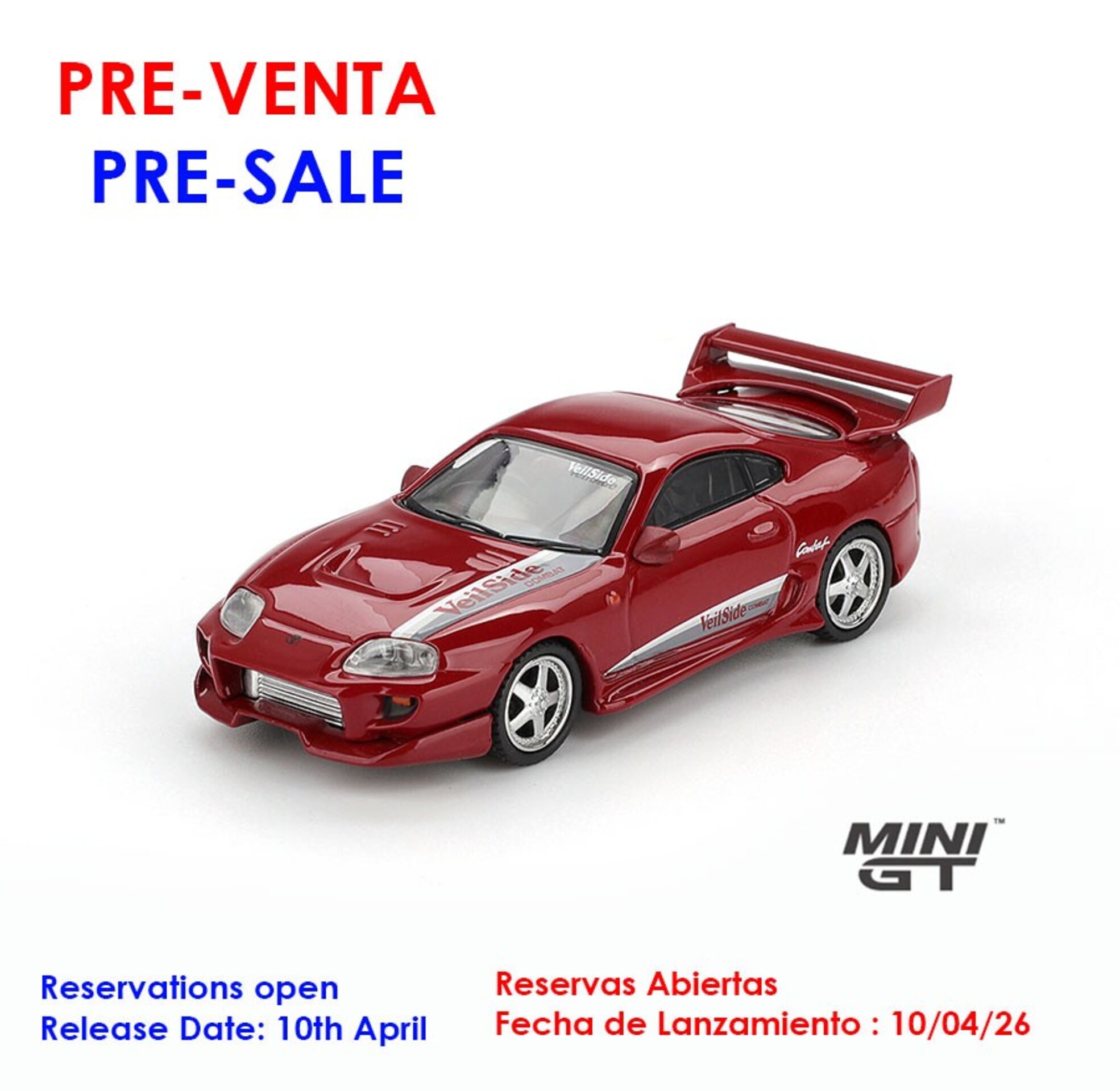 (PRE VENTA) 1:64 Toyota Supra MK4 (A80) Veilside Combat V-I Red 1994 – Mini GT - 1