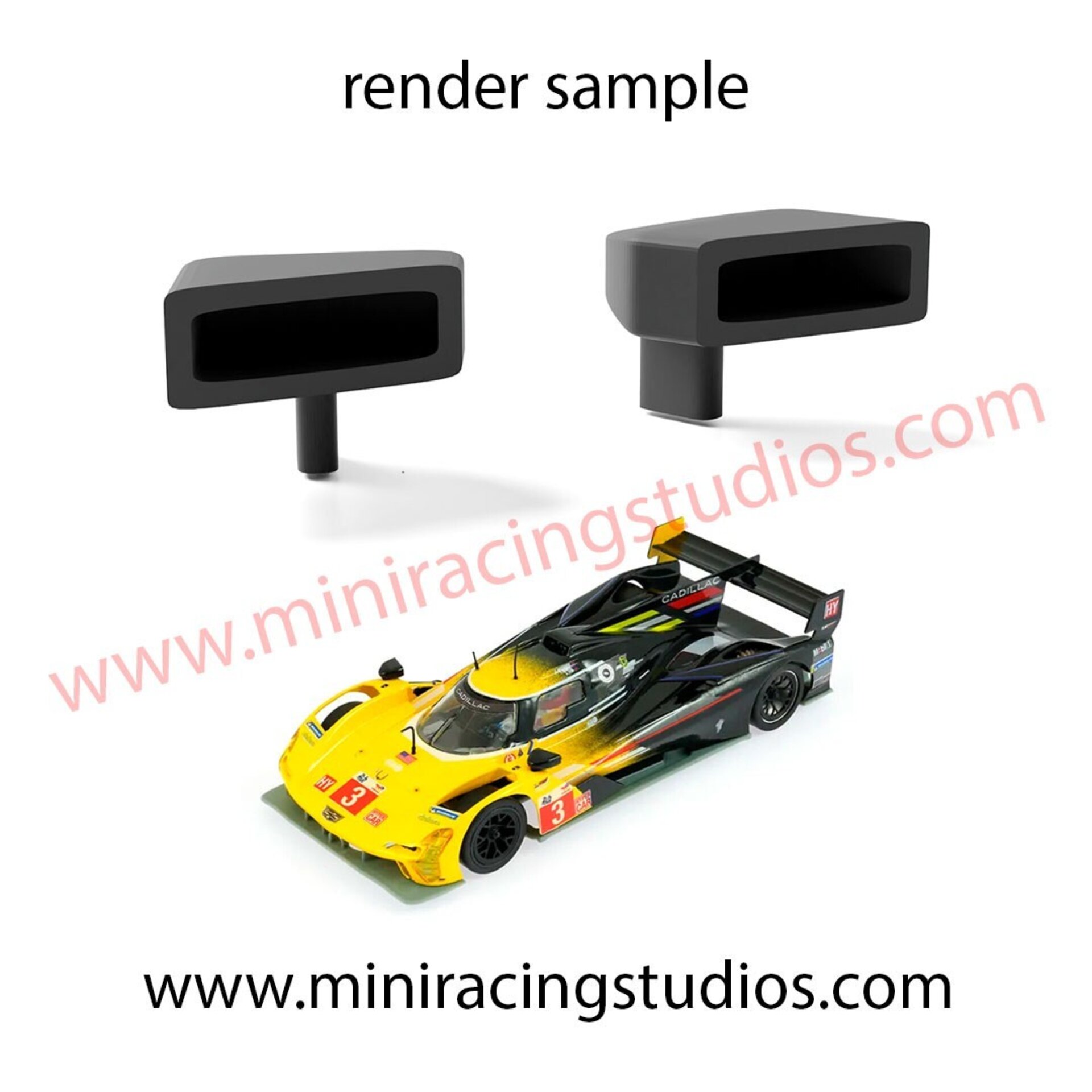 Retrovisores 3D para Cadillac V-LMdH H Scaleauto – MiniRacingStudios Flex/Rígido - 1